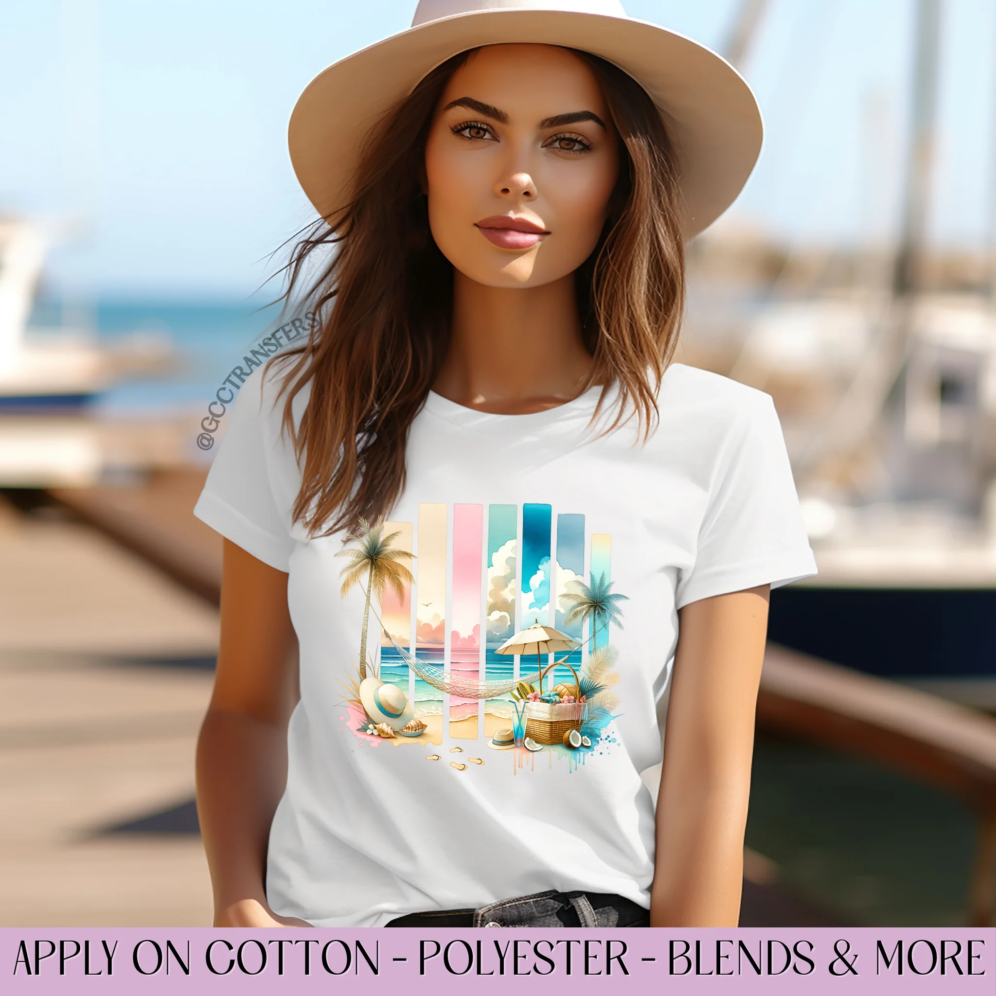 Beach Summer Sunset Waves - Graphic Apparel