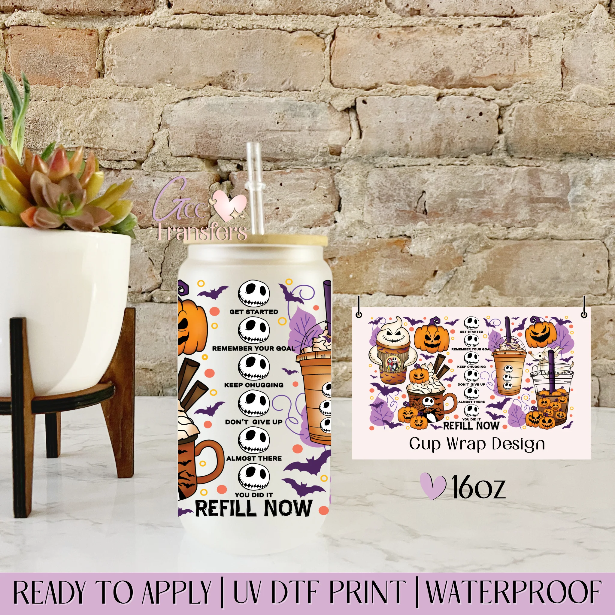 Purple Coffee Refill Now Jack Faces - 16oz cup