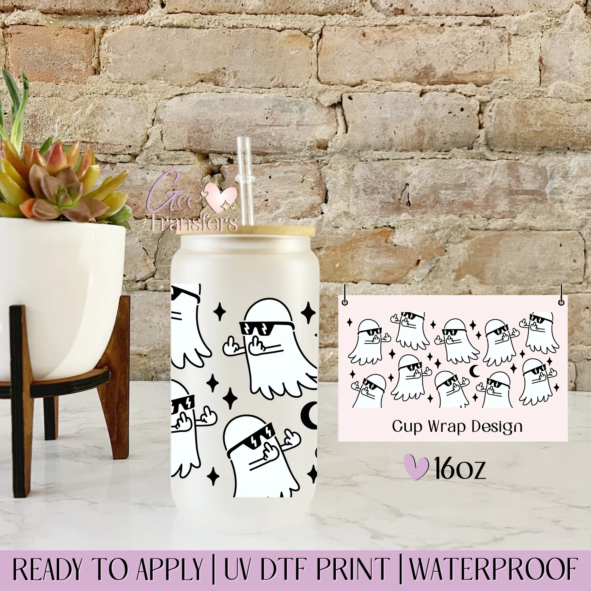 Middle Finger Ghost Halloween - 16oz cup