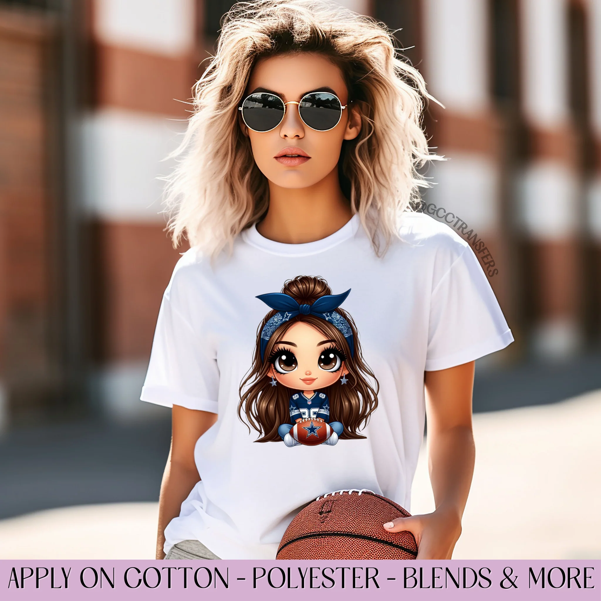 Cartoon Girl Cowboys Football Team - Graphic Apparel