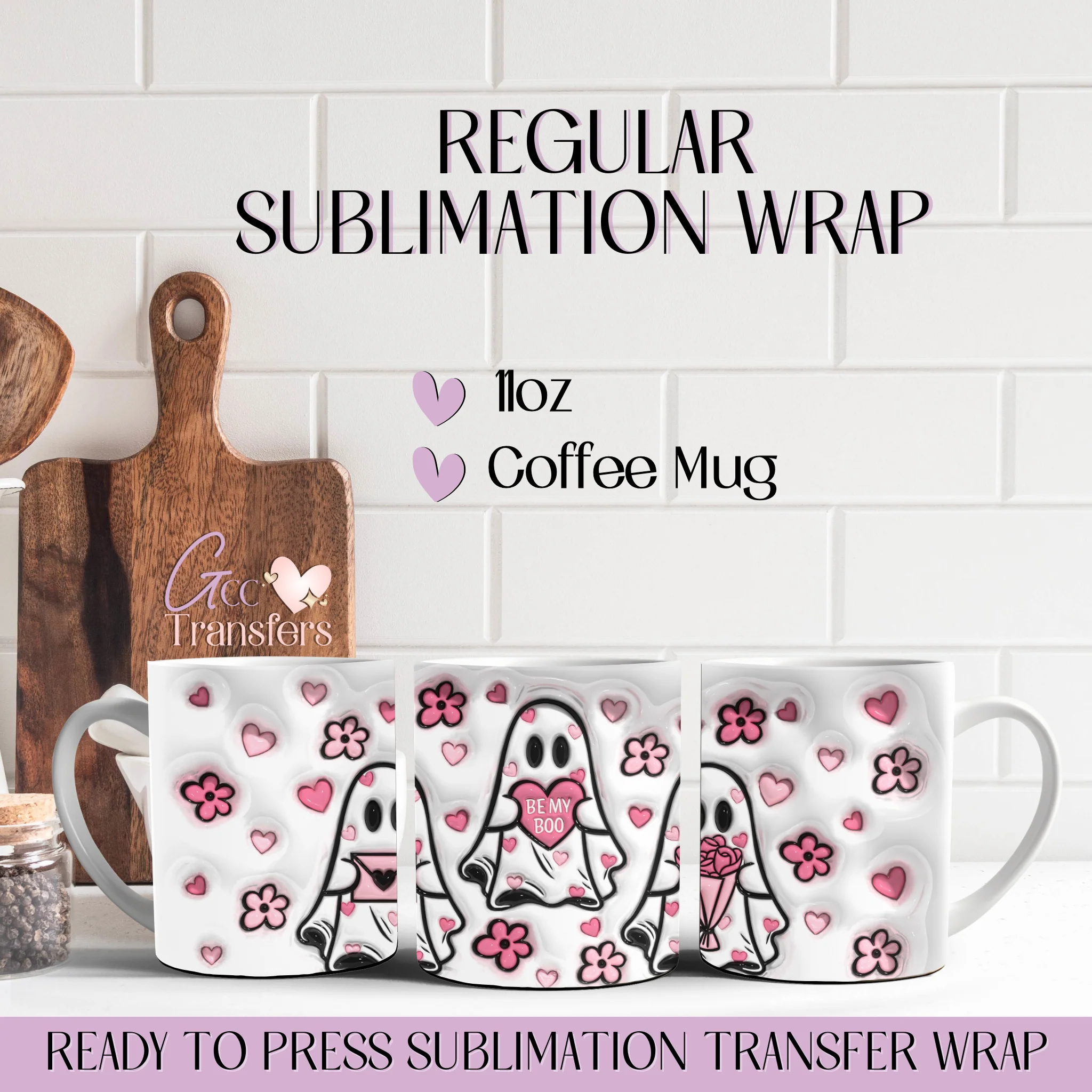 Flower Cute Ghost Be My Boo - 11oz Mug