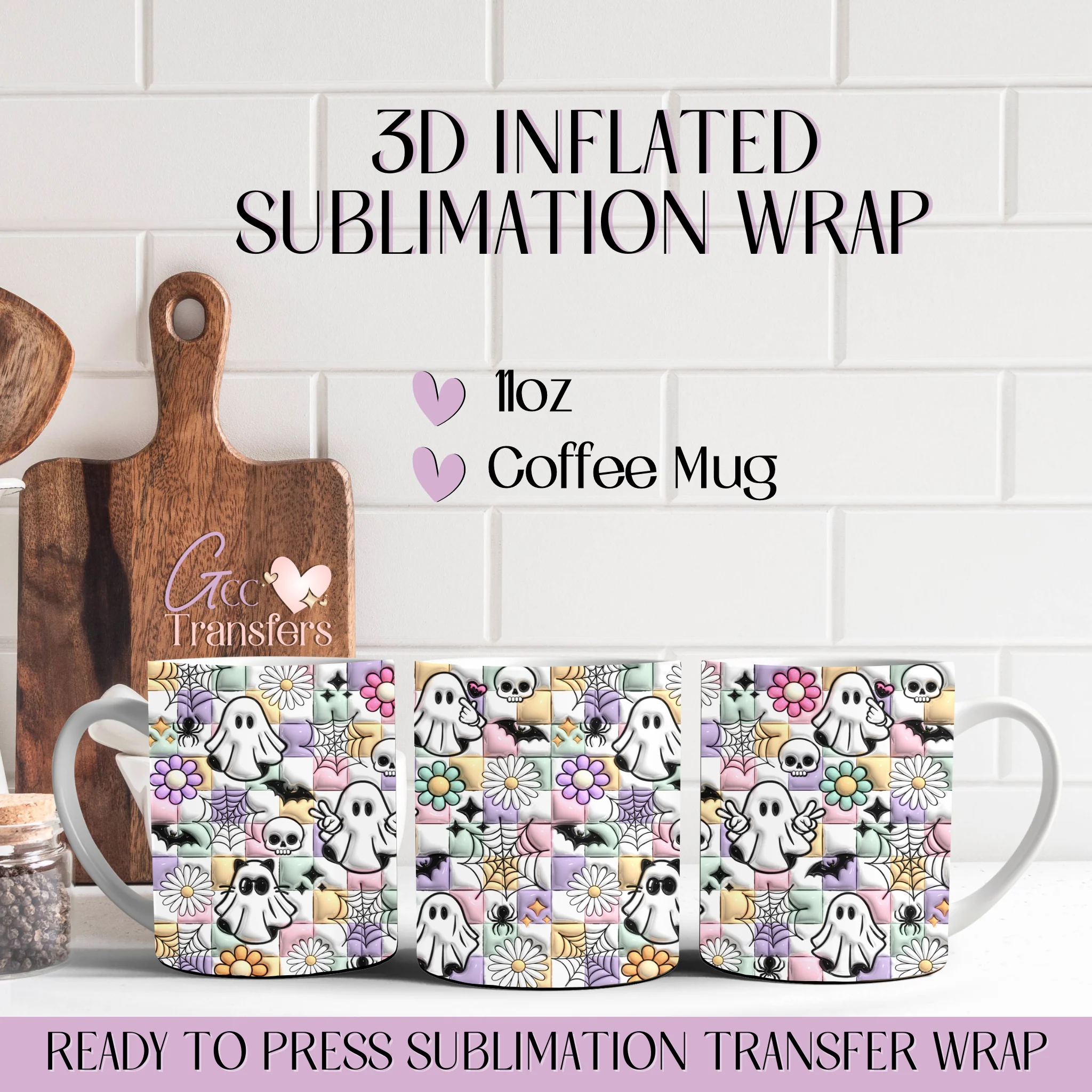 Retro Halloween Ghost - 11oz Mug