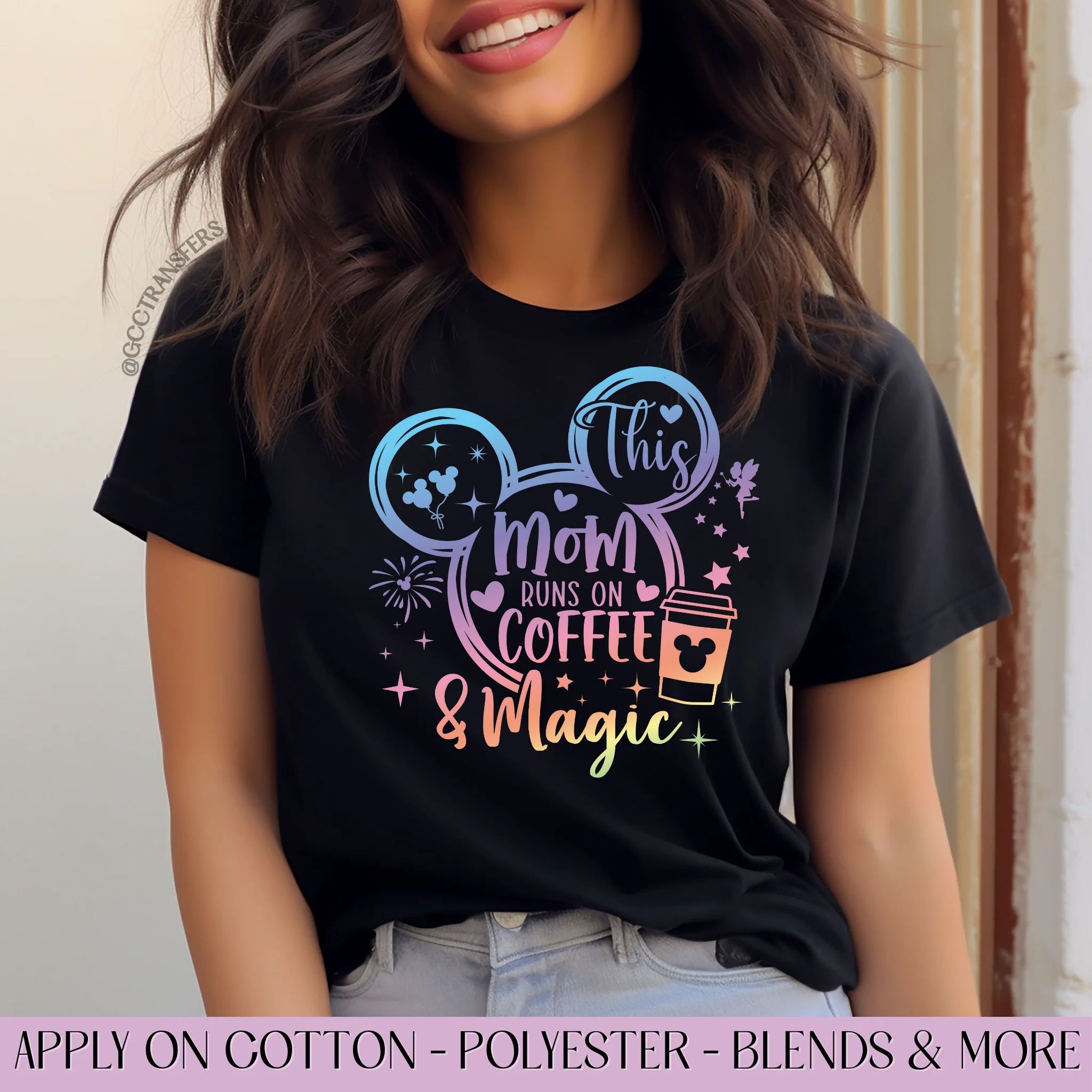 Mom Runs on Coffee Mice Head - Graphic Apparel