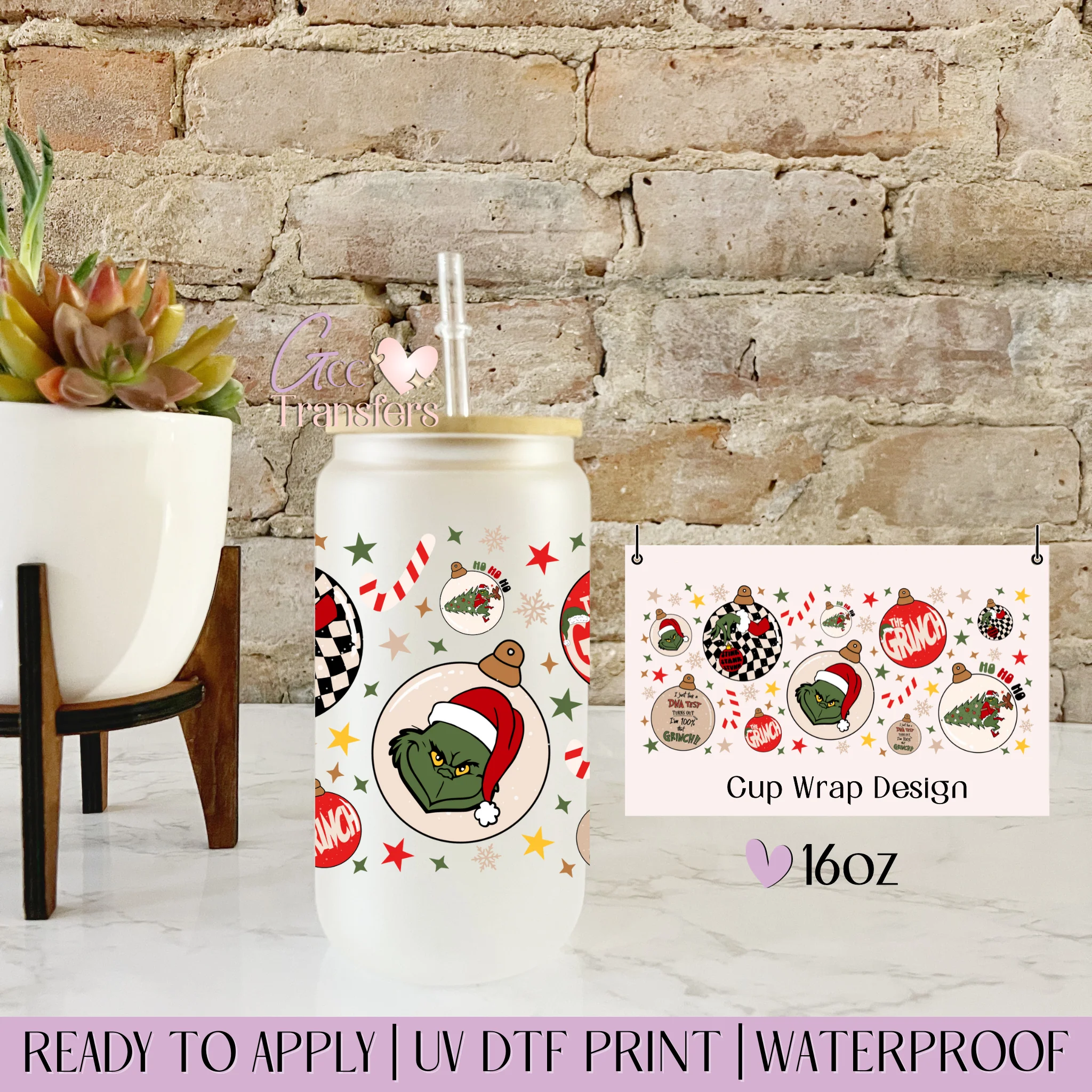 Retro Grinch Ornaments  - 16oz cup
