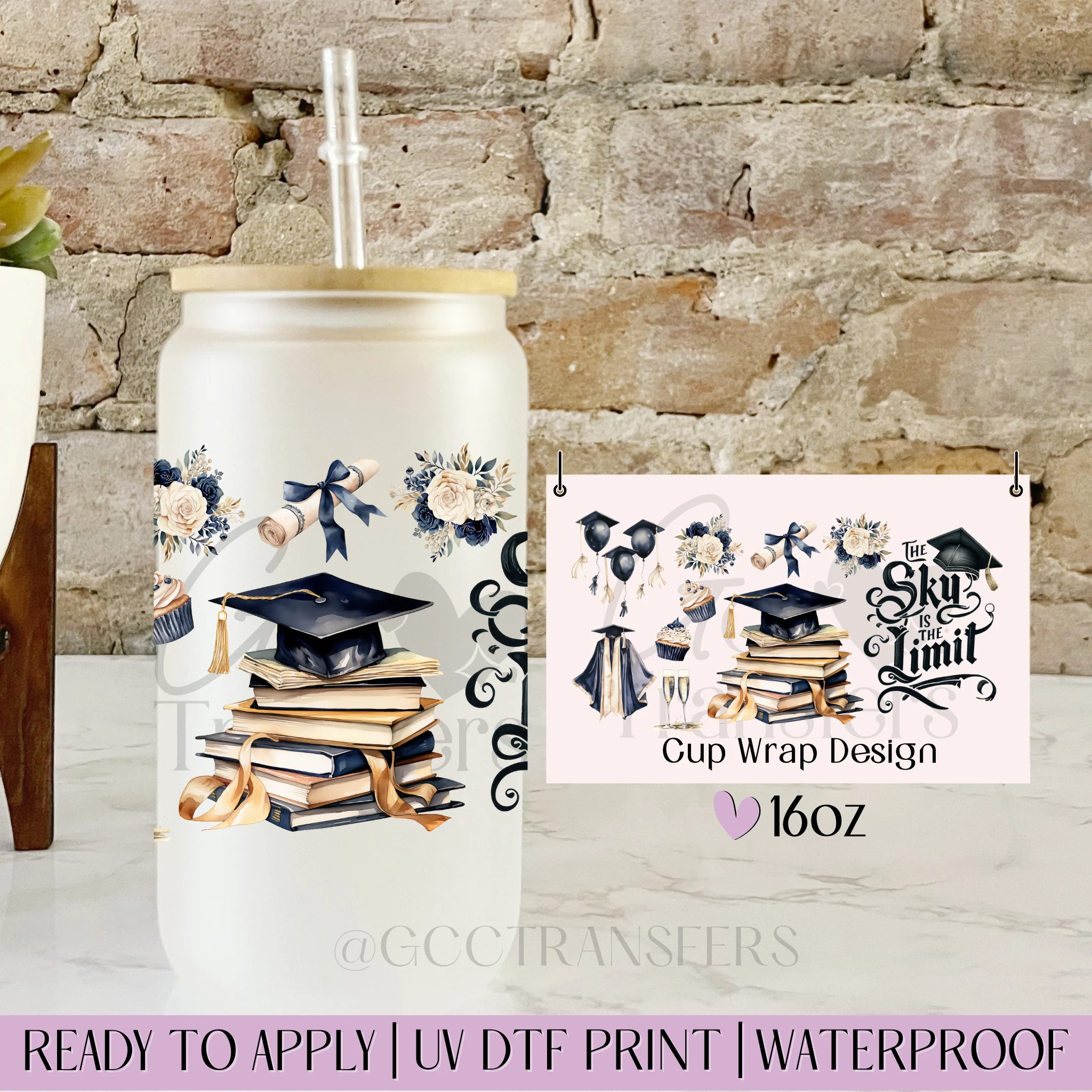 The Sky is the Limit Graduation - 16oz cup