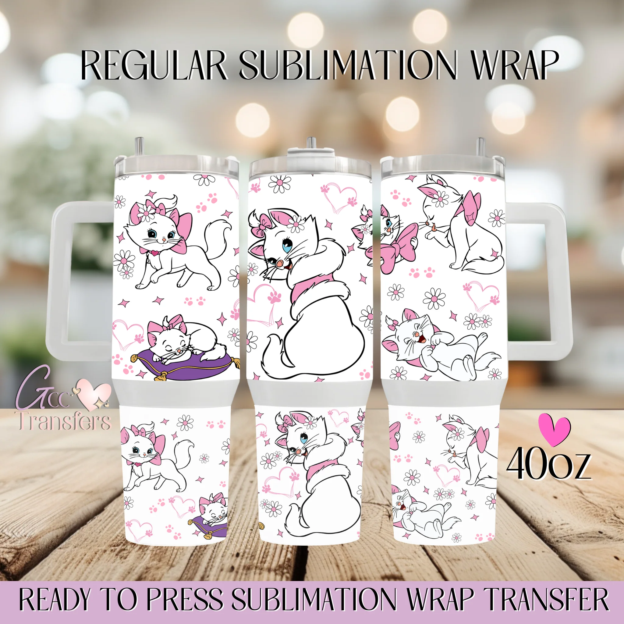 Cute Pink Cat - 40oz cup