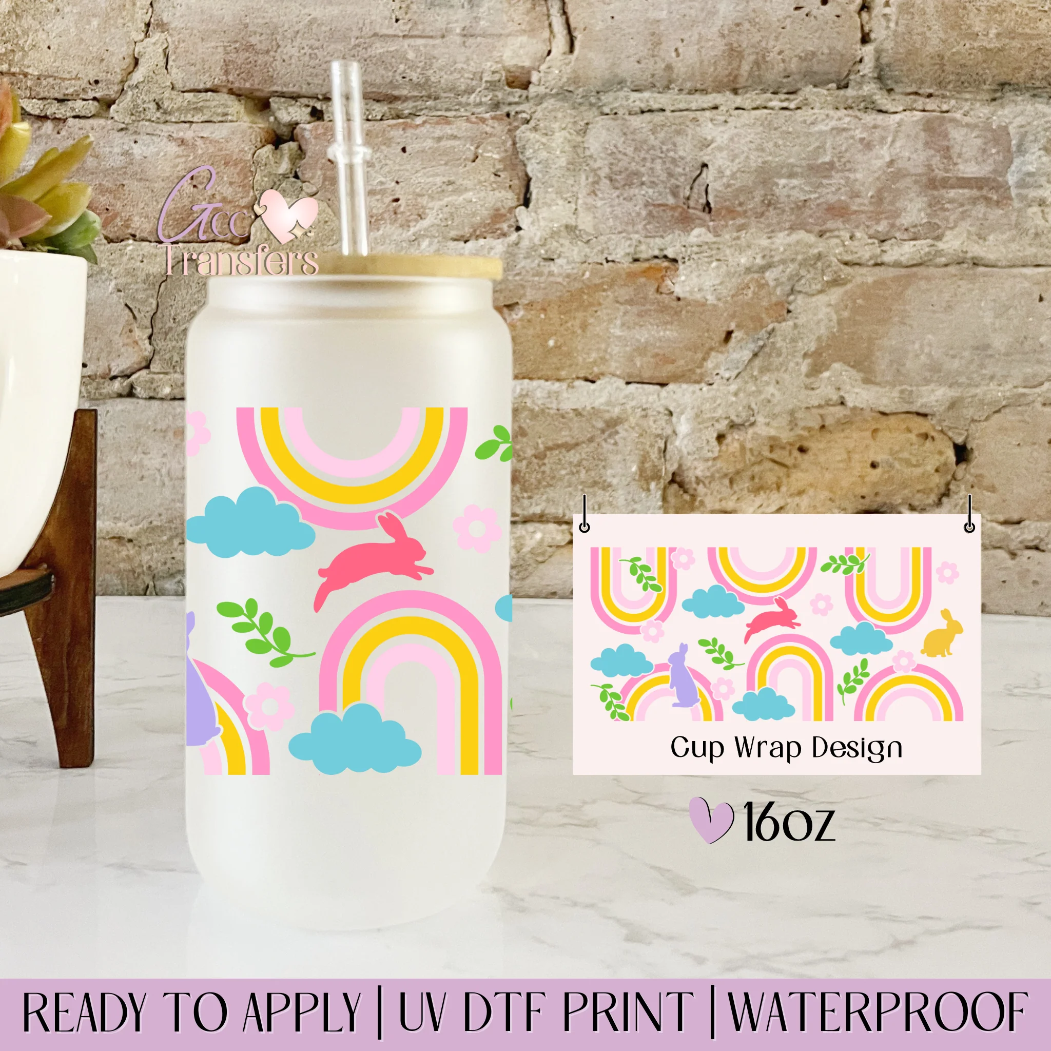 Easter Pees Rainbow - 16oz cup