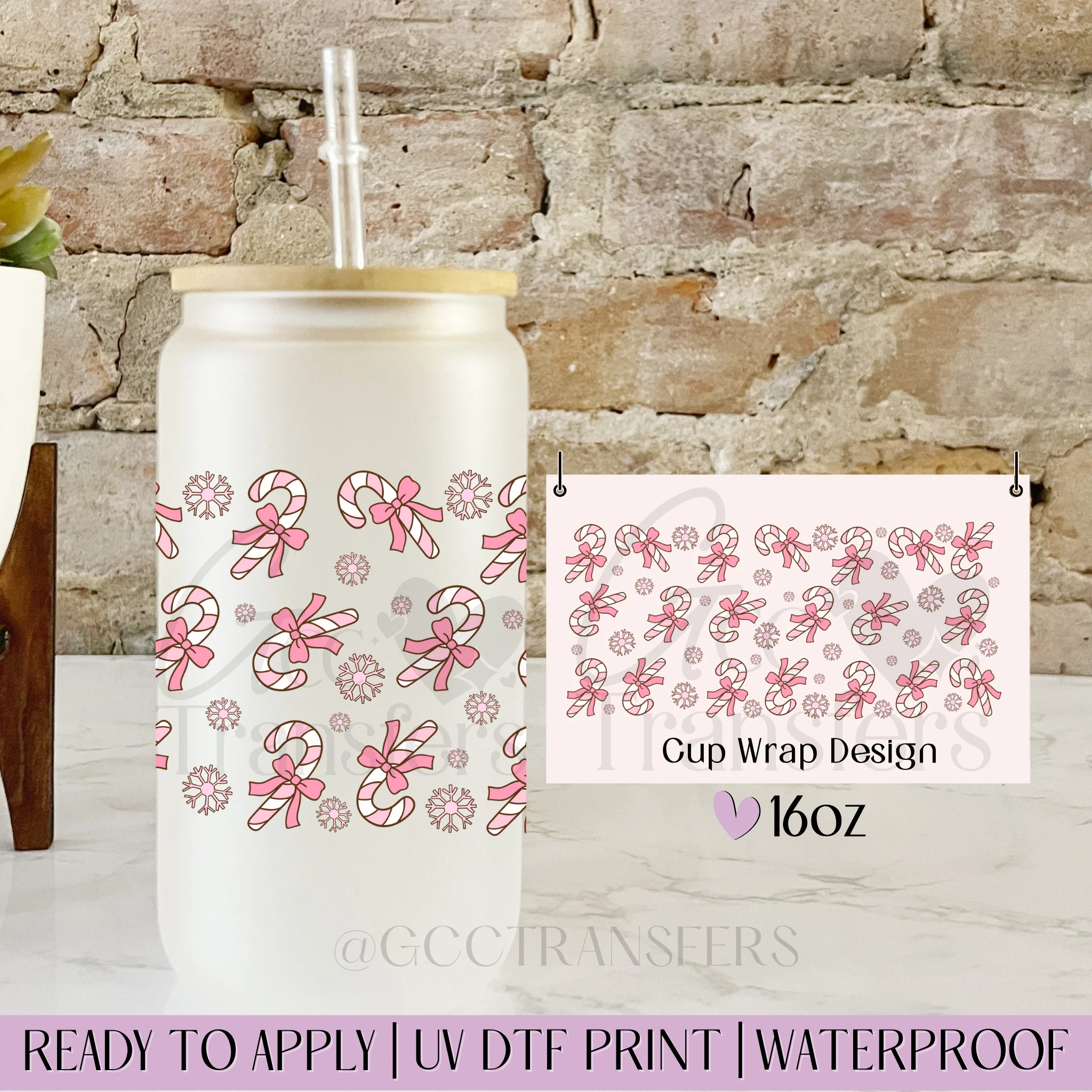 Coquette Candy Cane  - 16oz cup