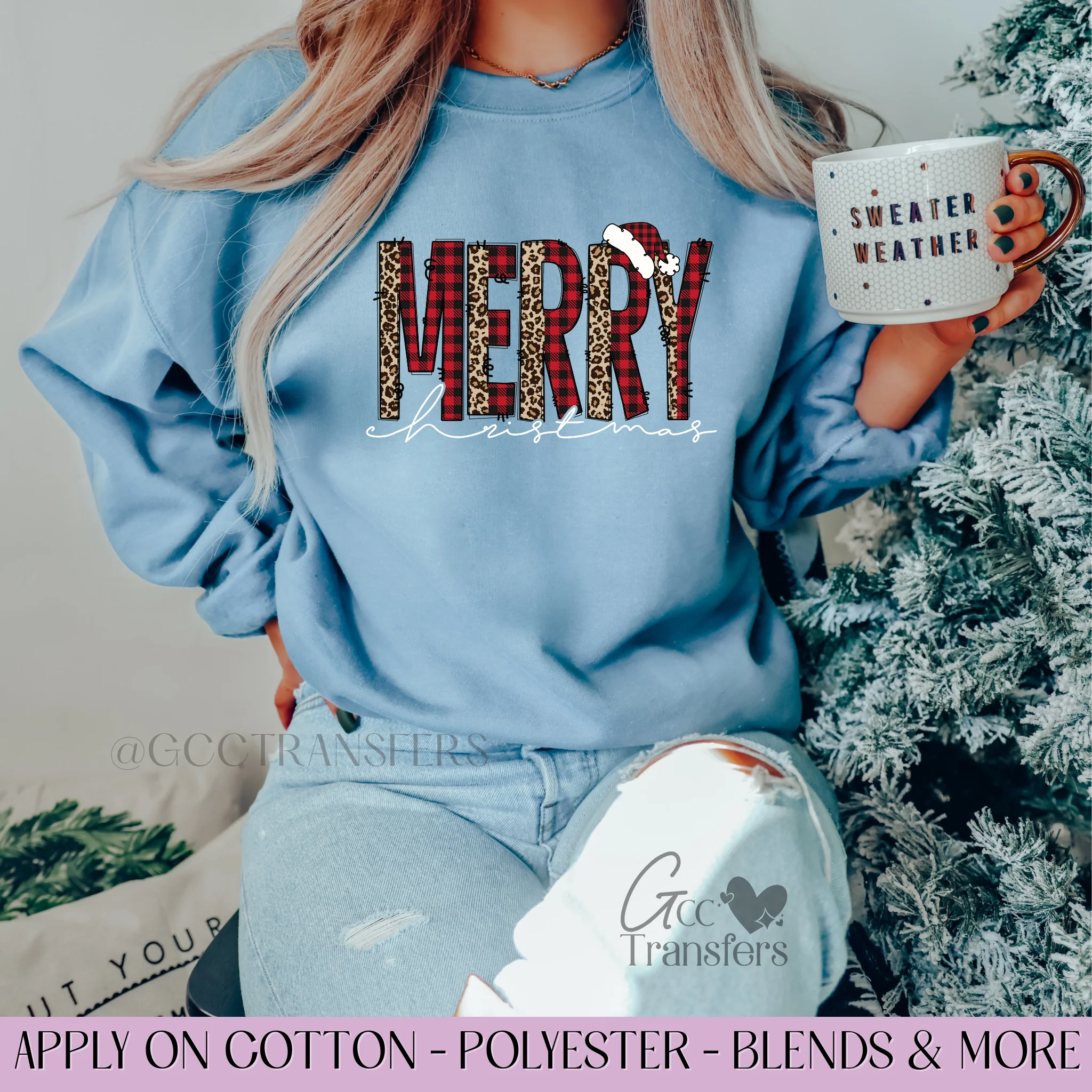 Merry Christmas Buffalo Paid White - Graphic Apparel