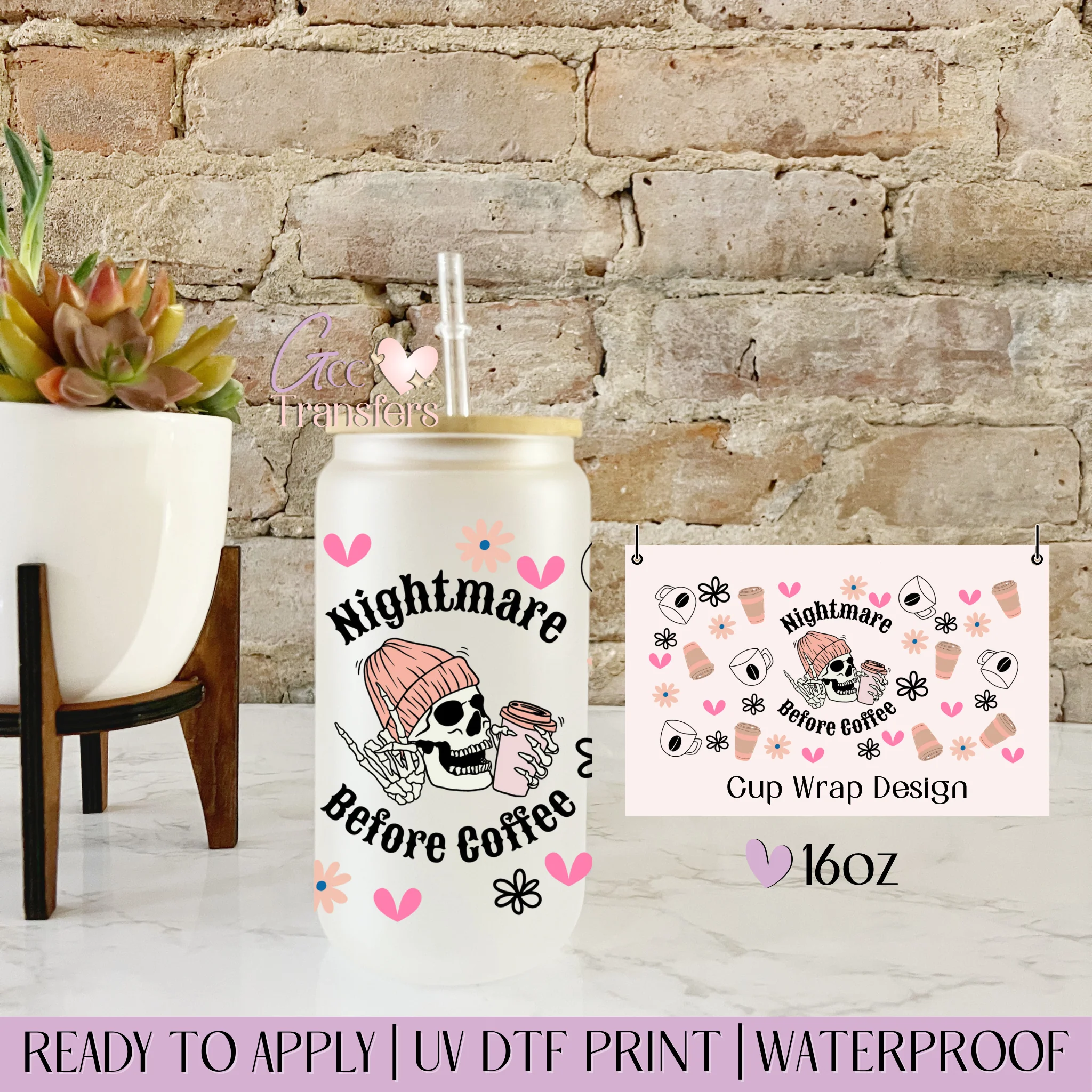 Nightmare Coffee Hearts - 16oz cup