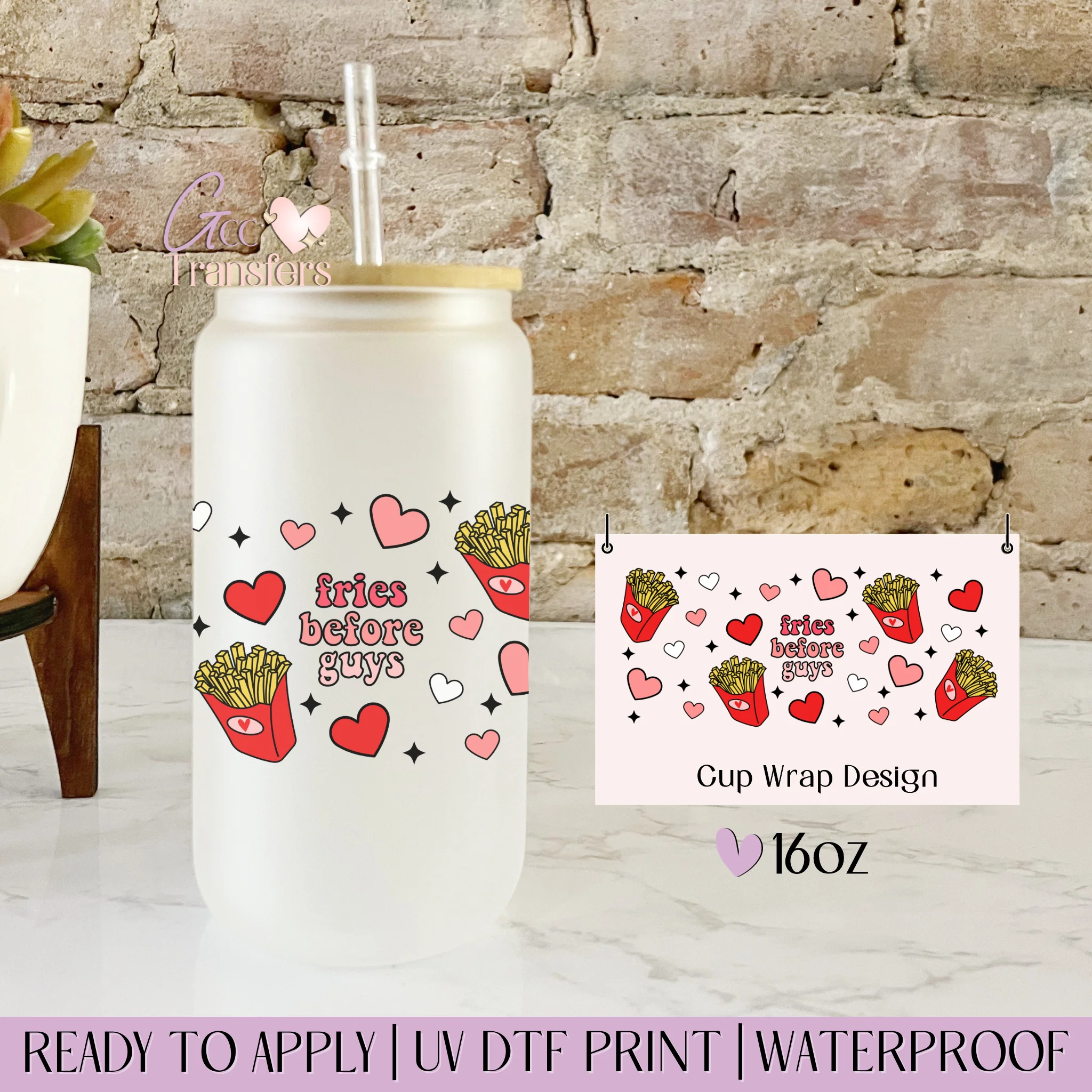 Red Fries Before Guys - 16oz cup