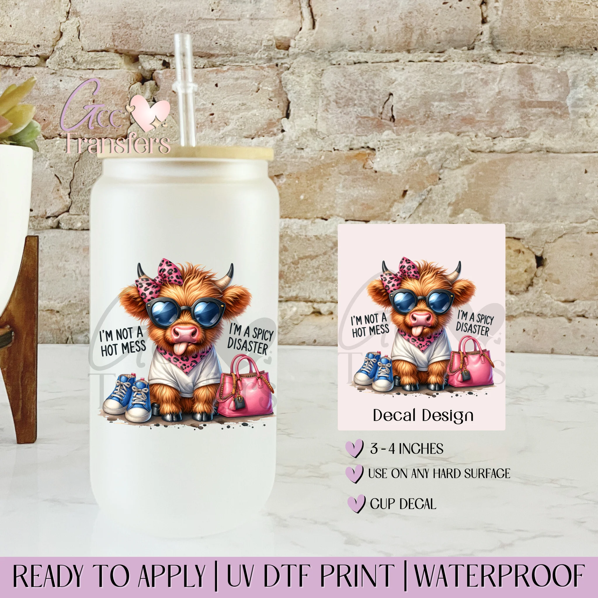 Cute Highland Cow Hot Mess Disaster - CUP