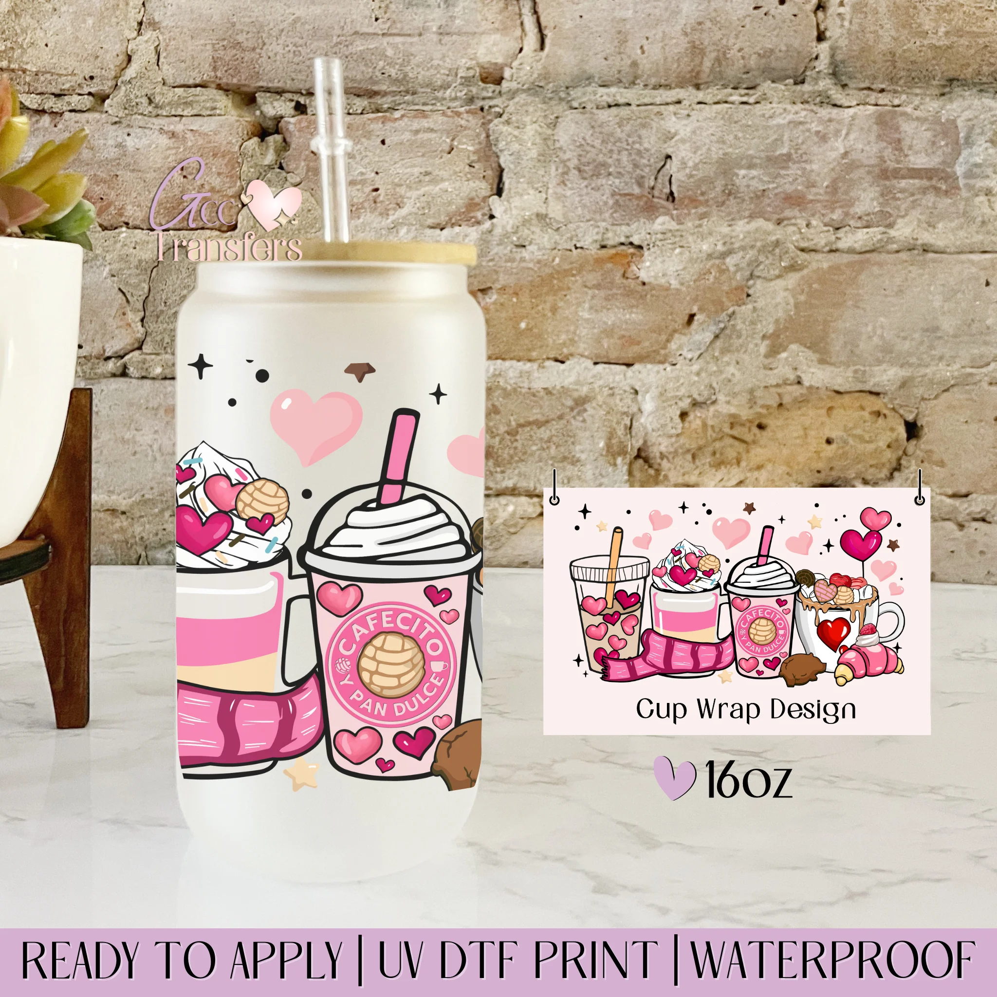 Cafecito y Chisme Valentine - 16oz cup