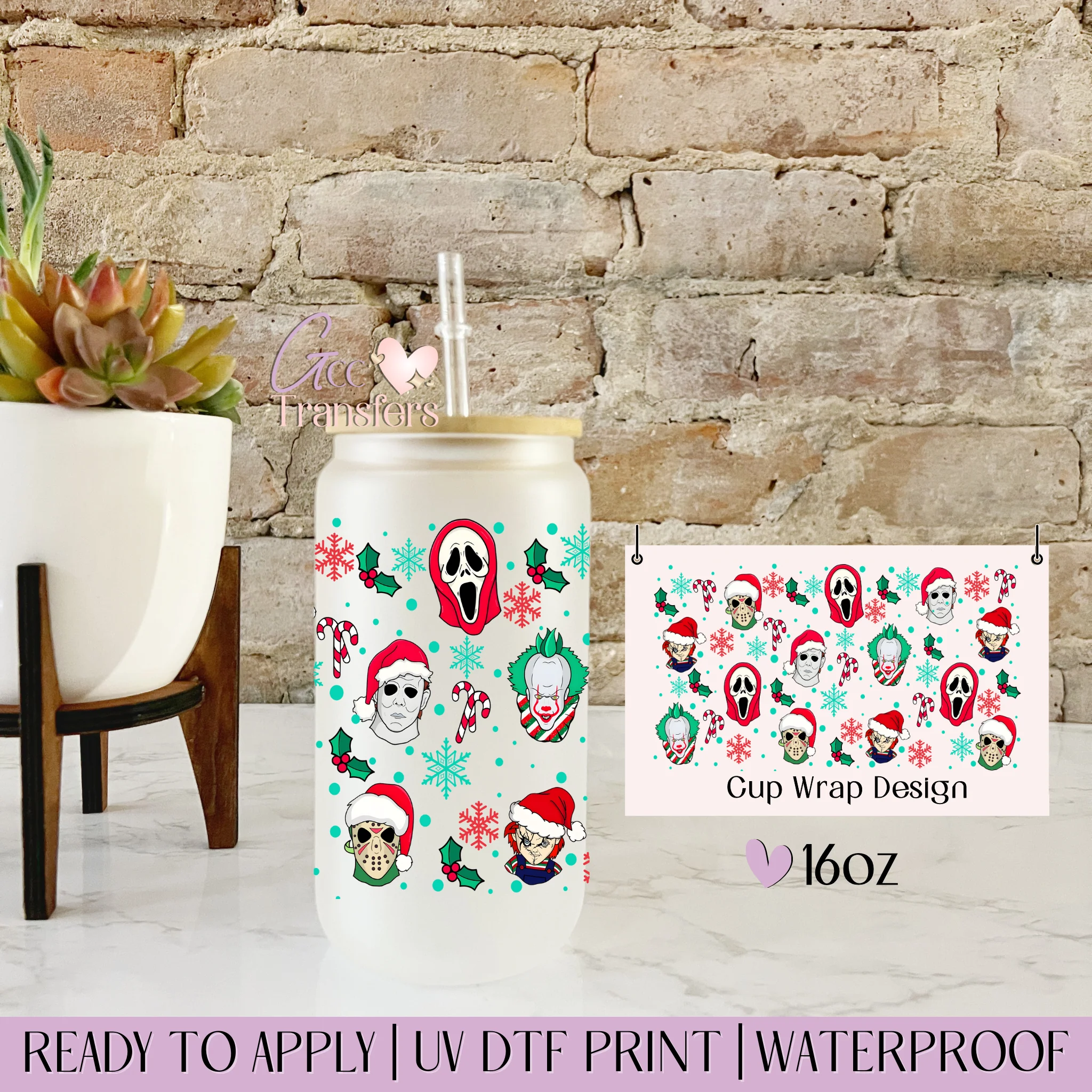 Horror Christmas Characters - 16oz cup