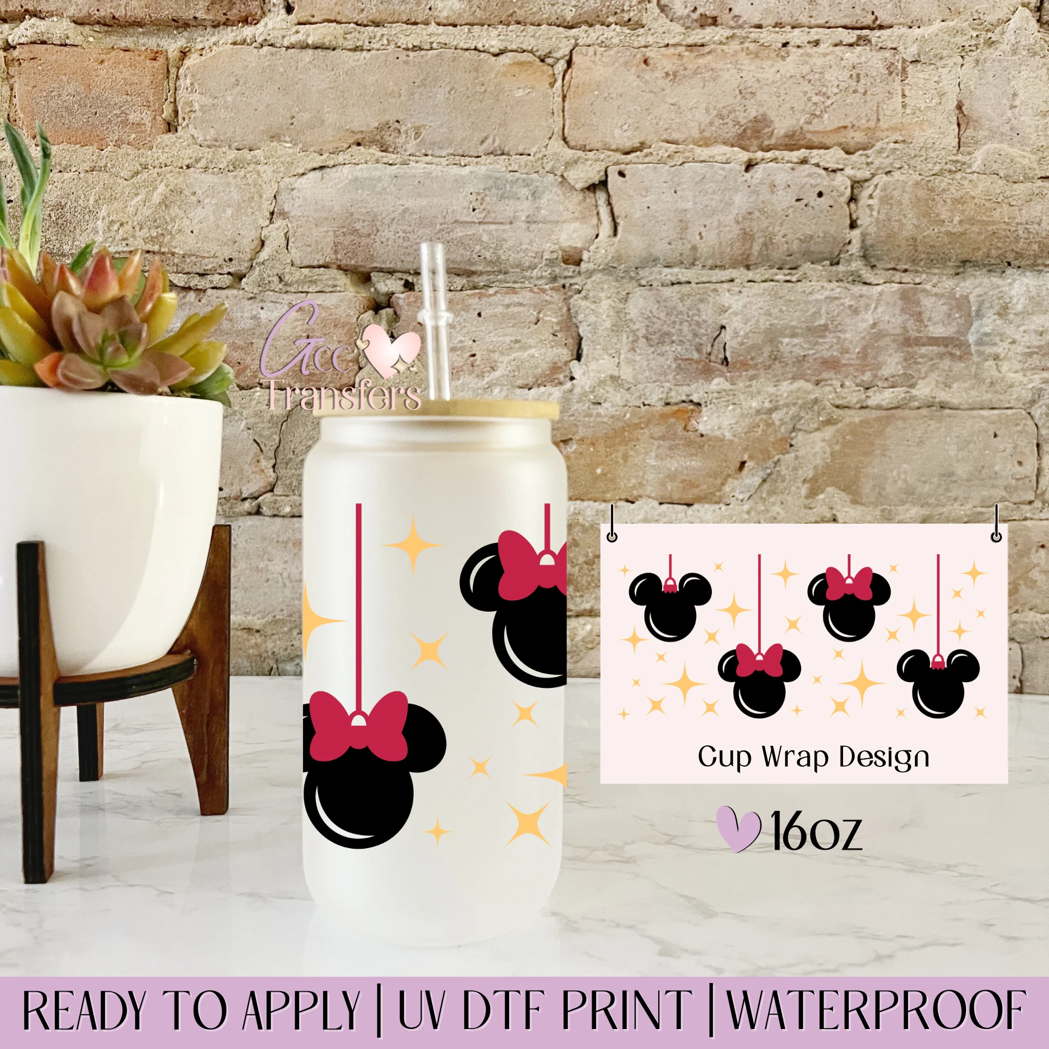 Christmas Mice Ears Ornaments - 16oz cup