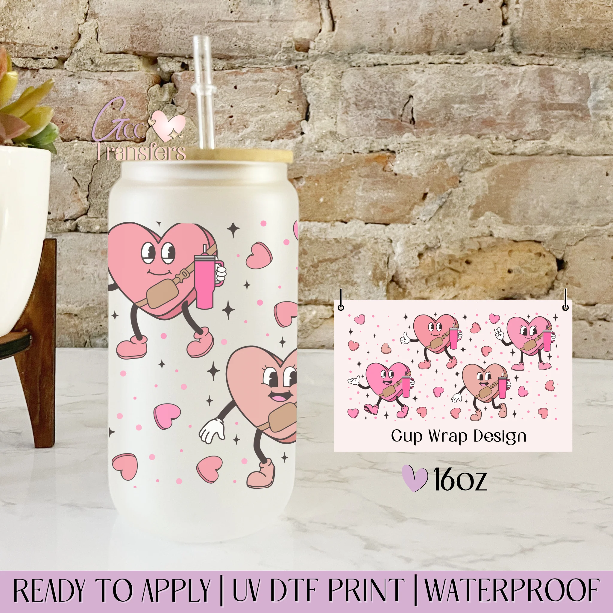 Candy Hearts Boujee - 16oz cup