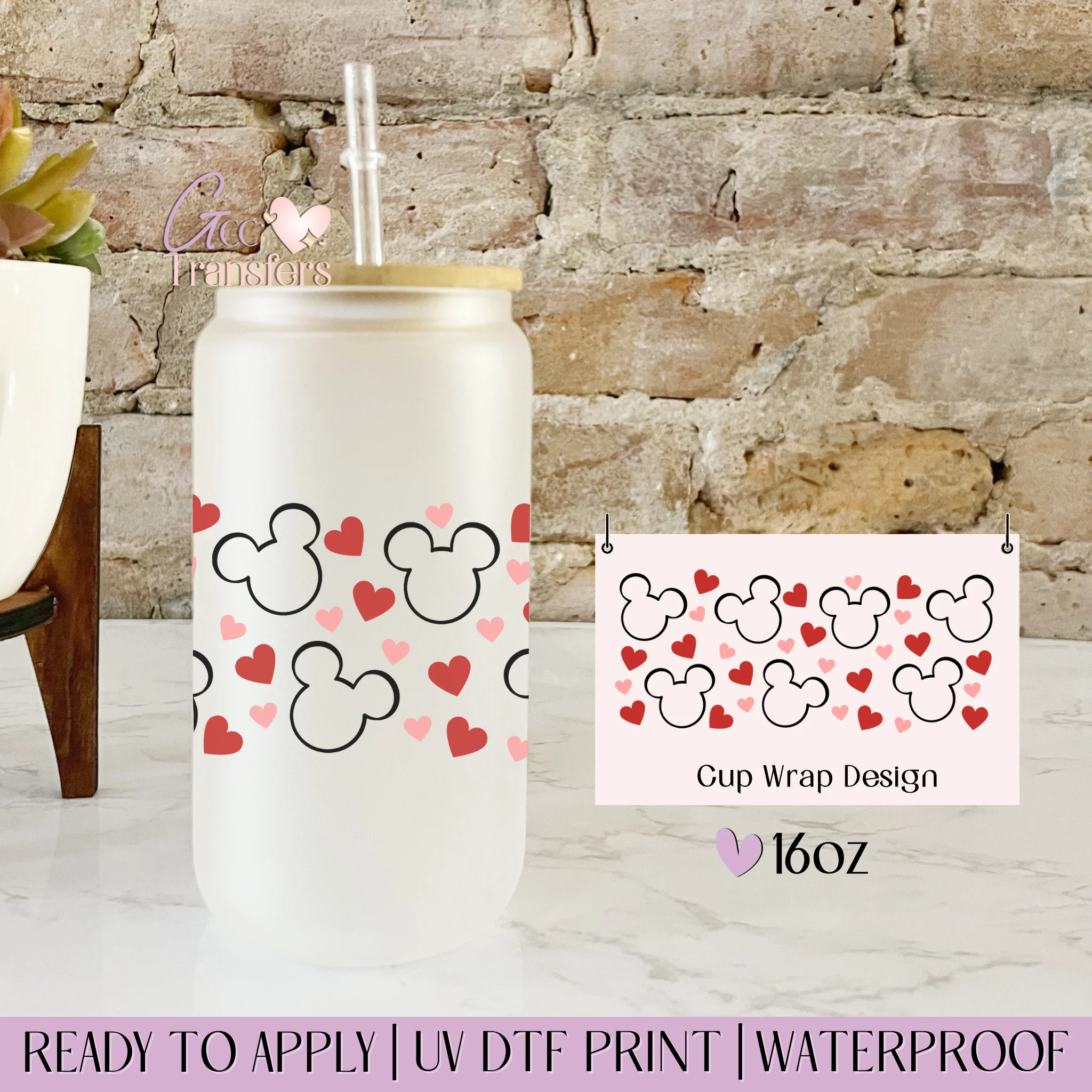 Mice Heads Valentine  - 16oz cup