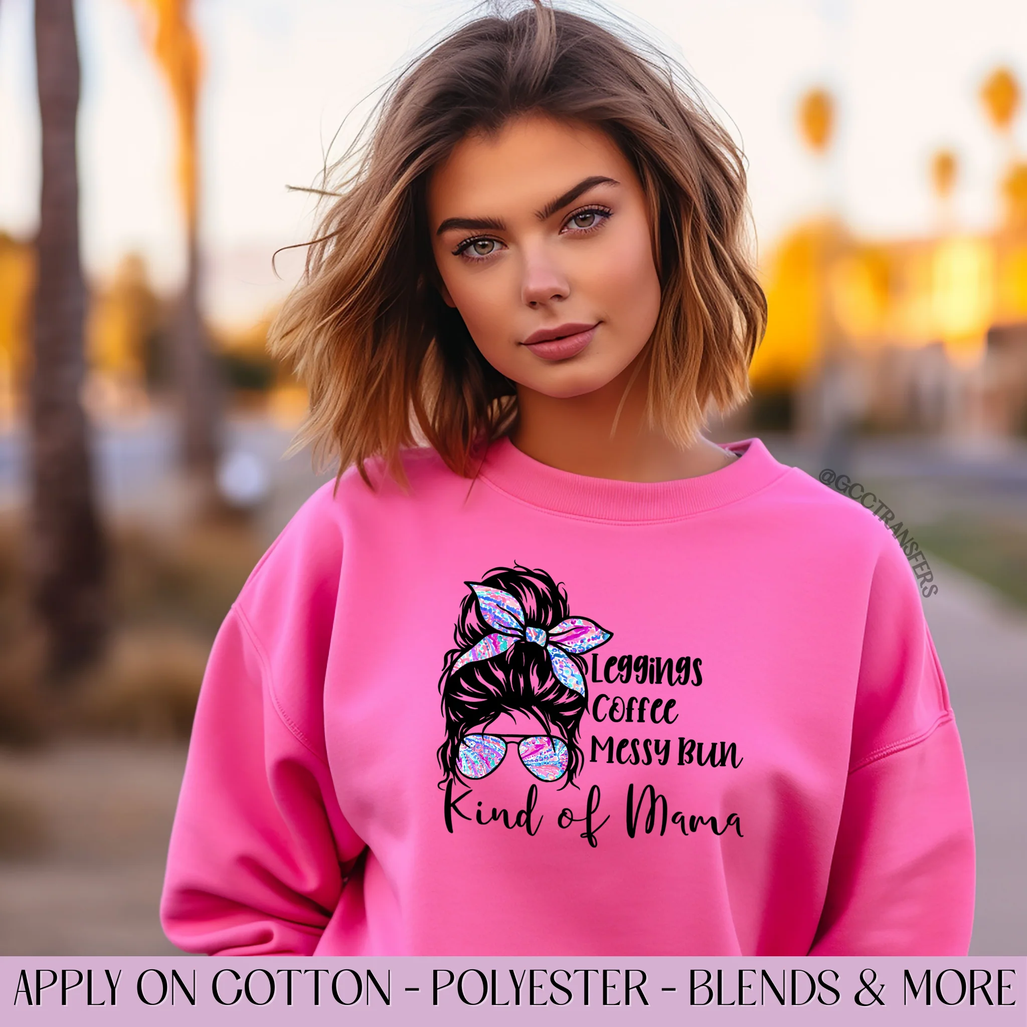 Leggings Coffee Messy Bun - Graphic Apparel