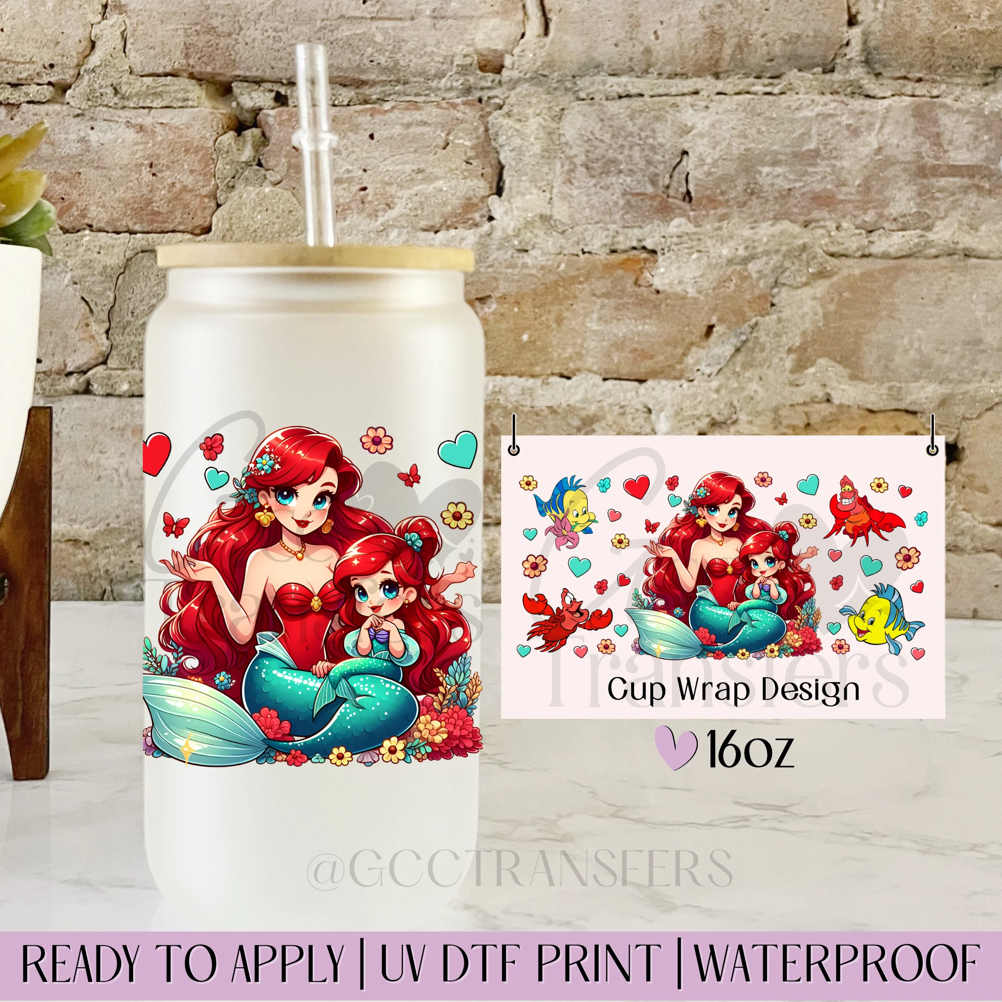 Underwater Red Hair Duchess Mother & Daughter - 16oz cup