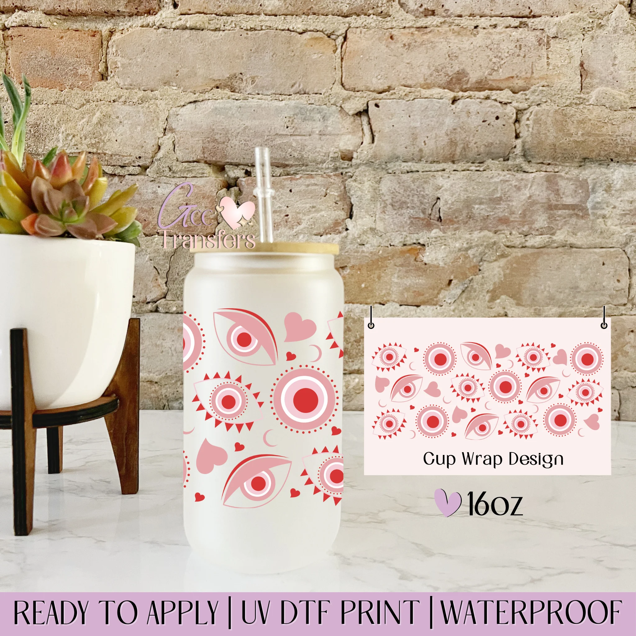 Evil Eyes Hearts - 16oz cup