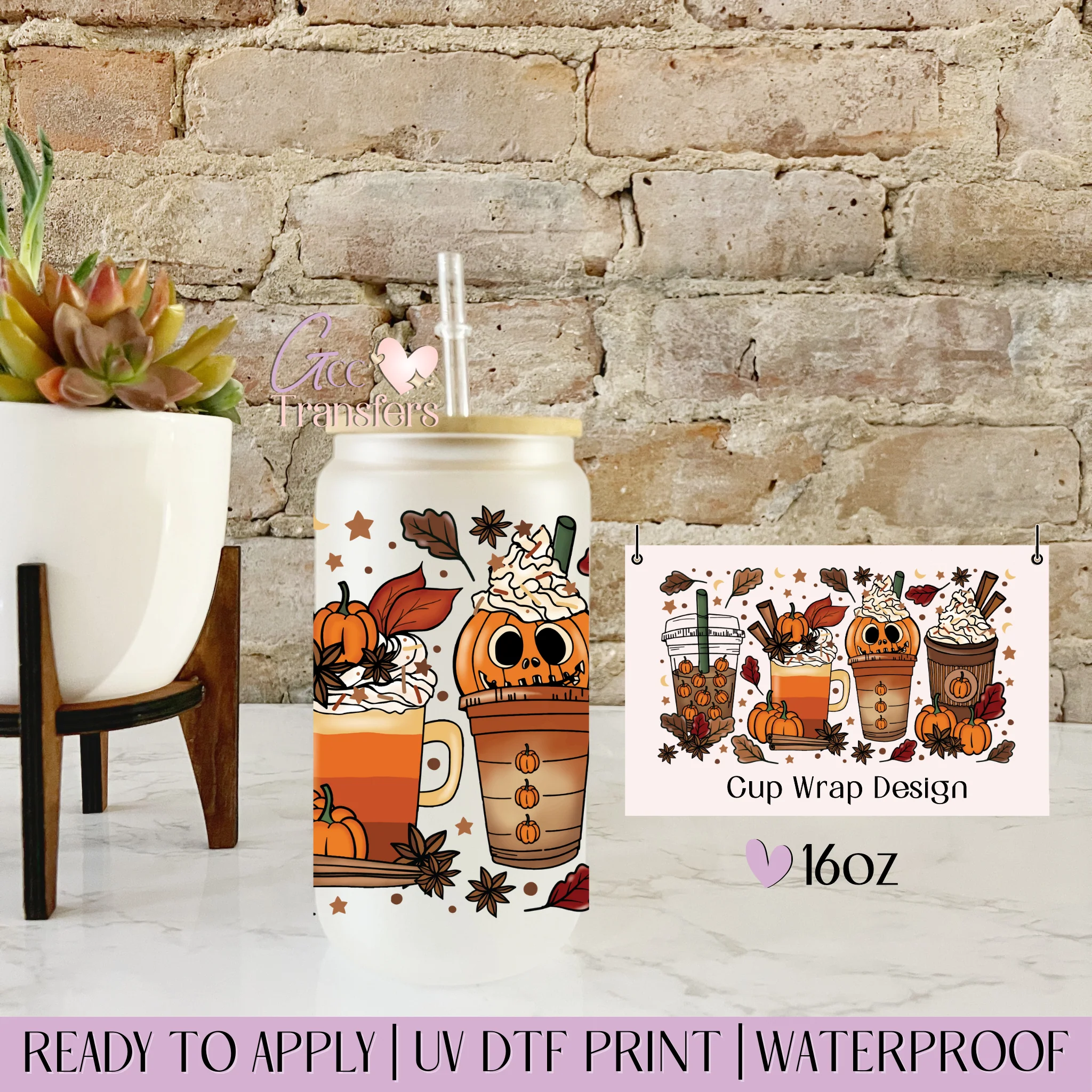 Ice Coffee Fall Halloween  - 16oz cup