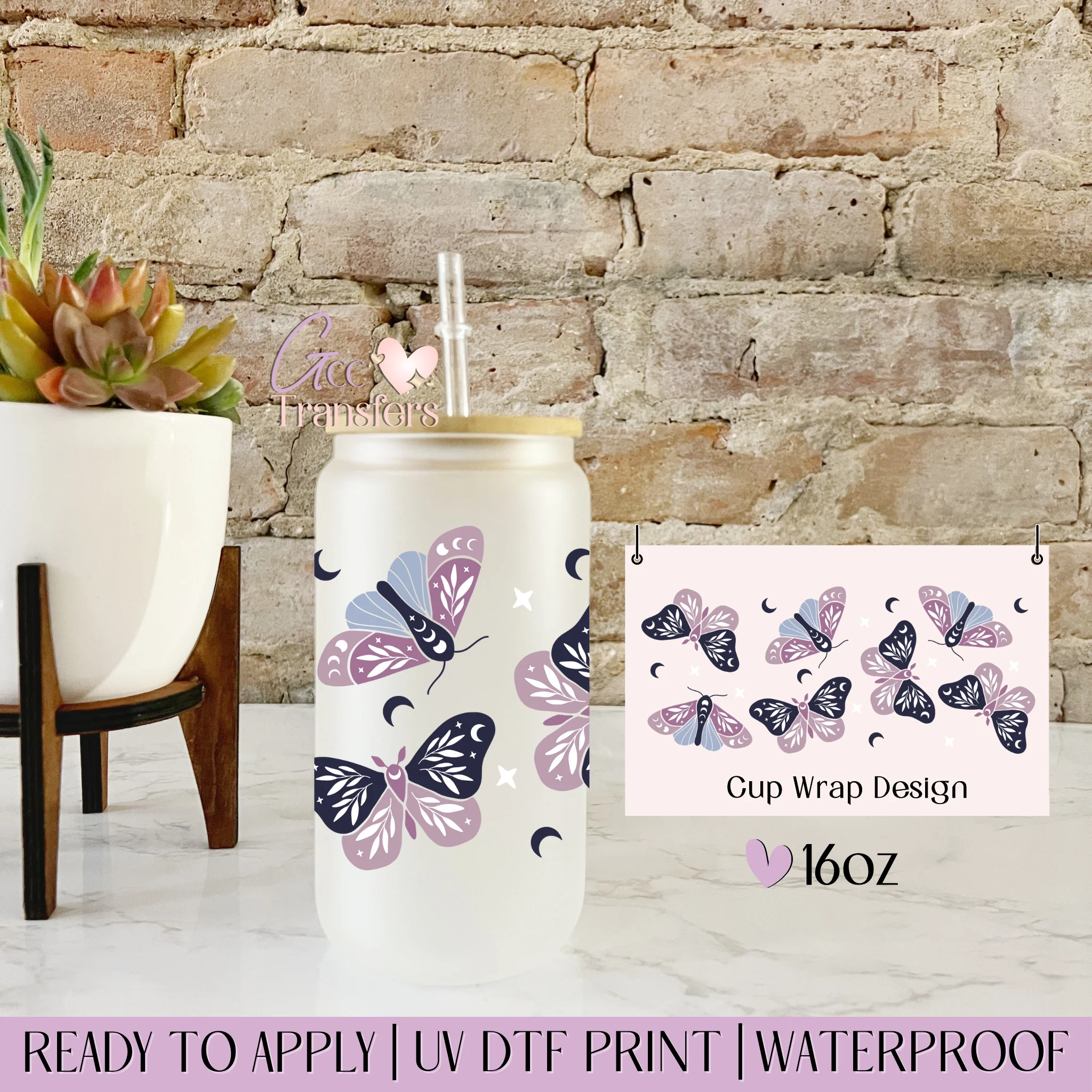 Lilac Butterfly - 16oz cup