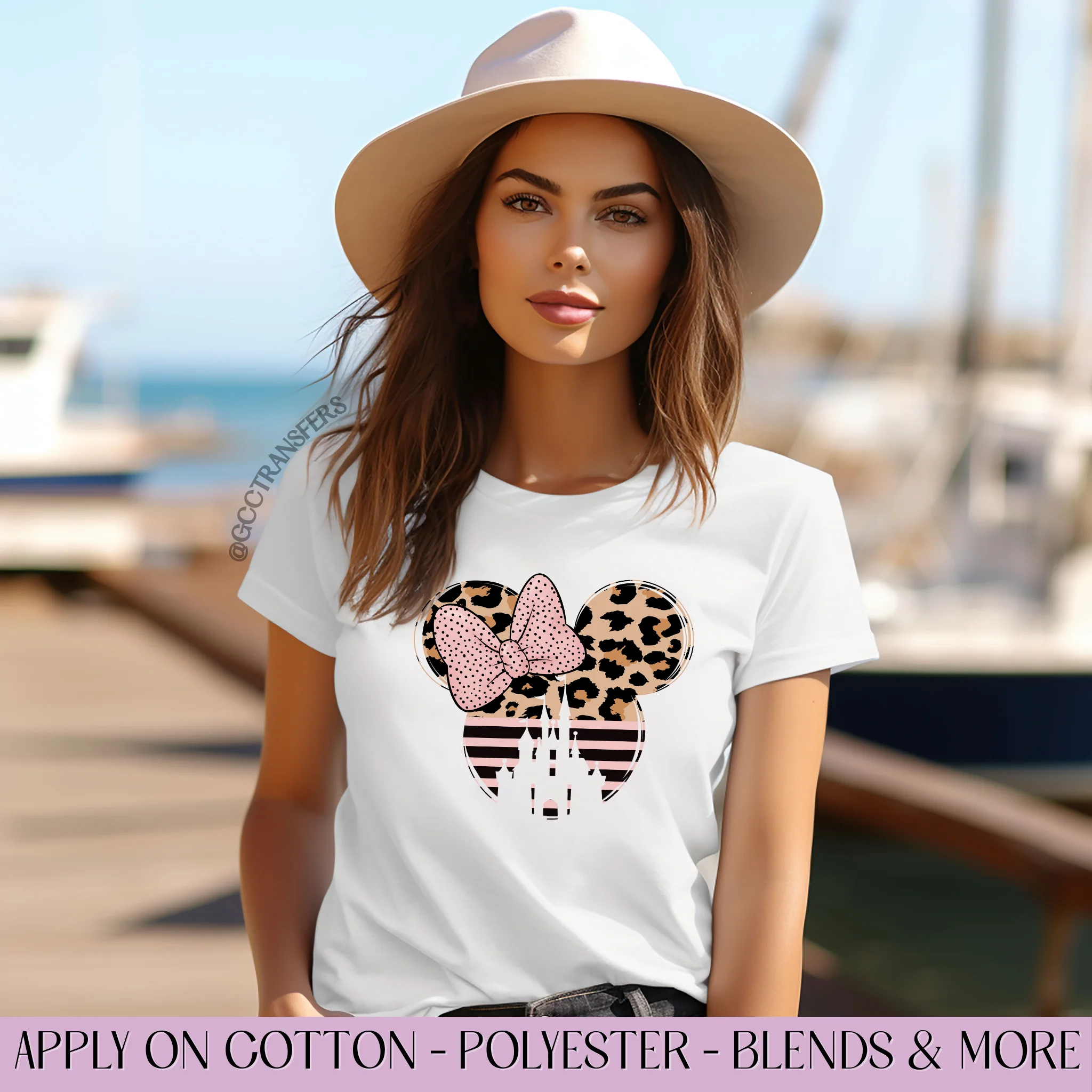 Pink Leopard Mice Head Bow - Graphic Apparel