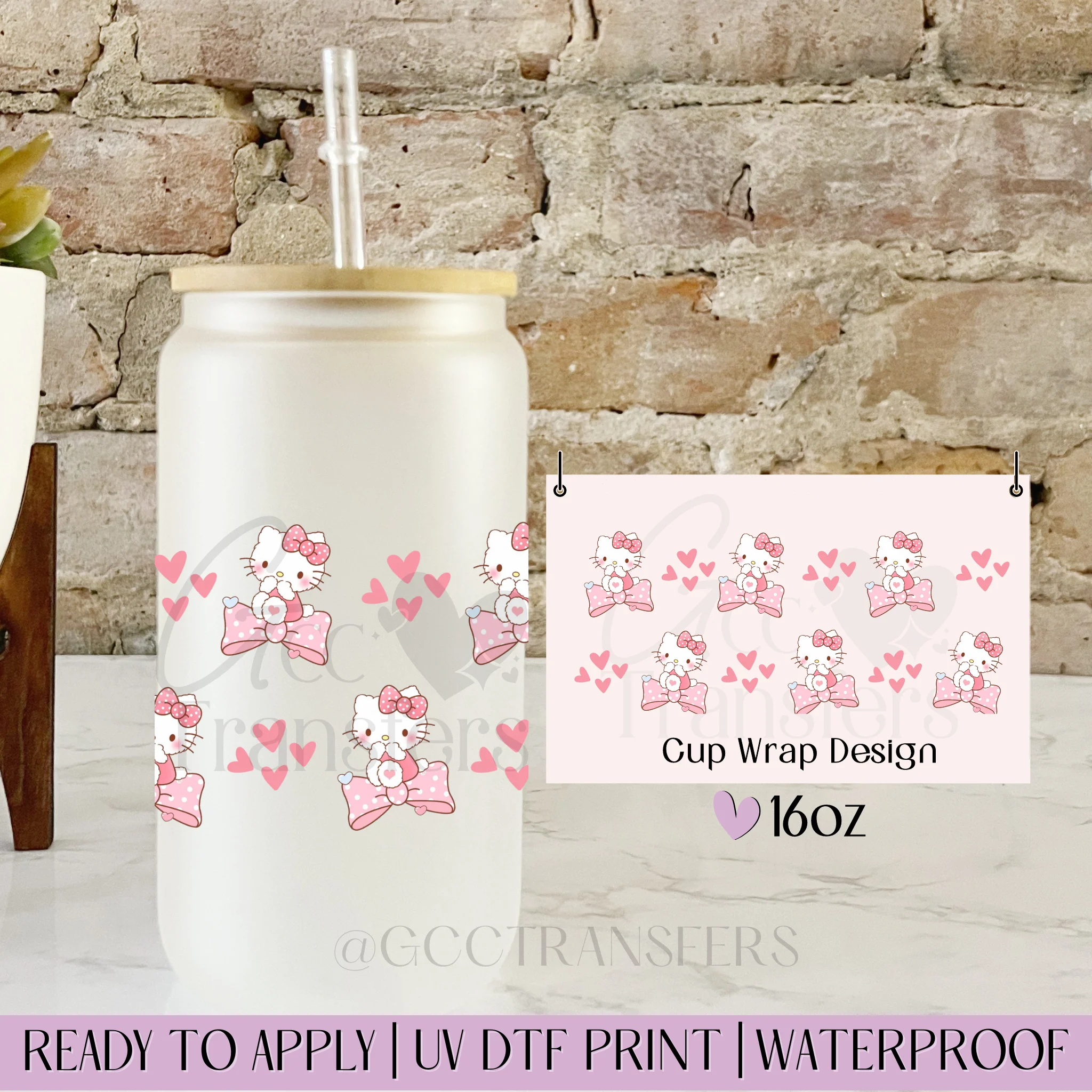 Cat Coquette Bow  - 16oz cup