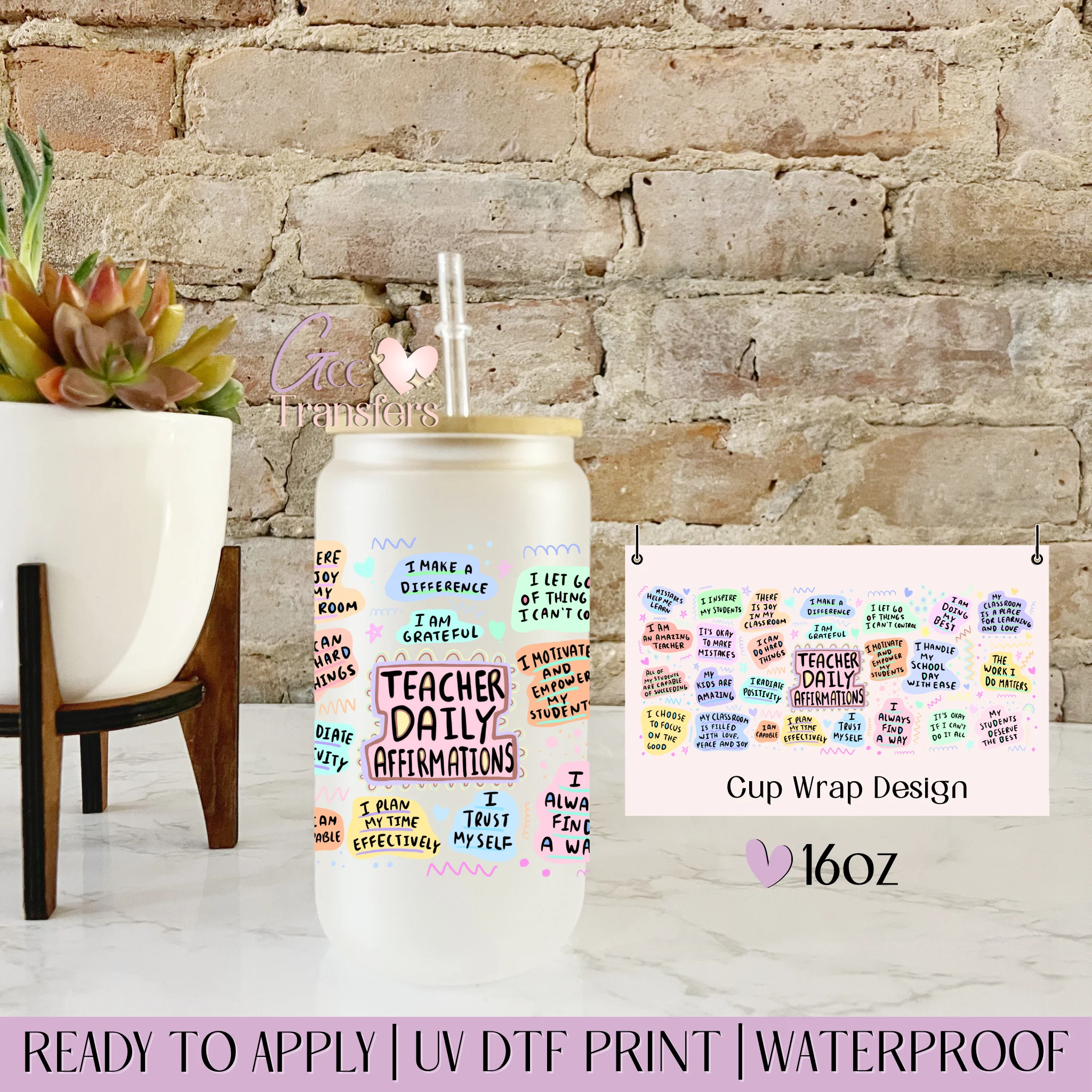 Teacher Daily Affirmations - 16oz cup