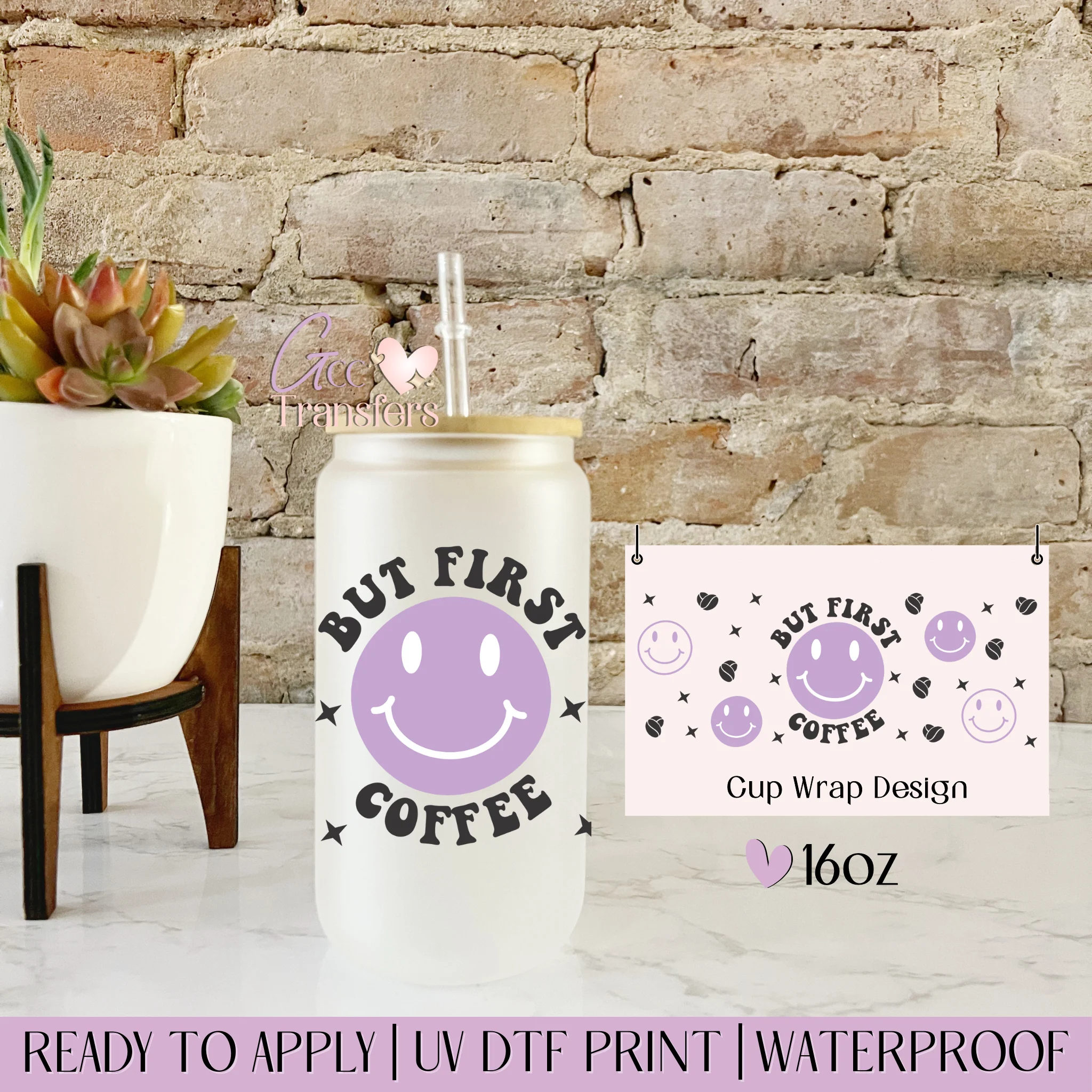 First Coffee Smiling Faces  - 16oz cup