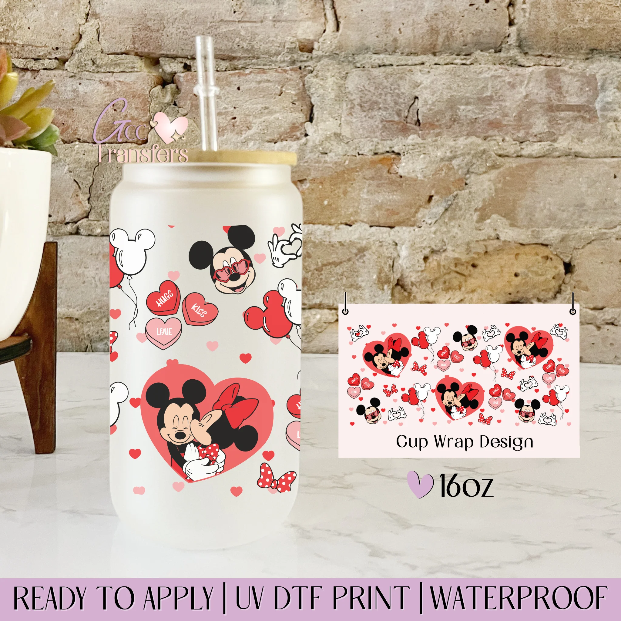 Love Mice Couple Hearts  - 16oz cup