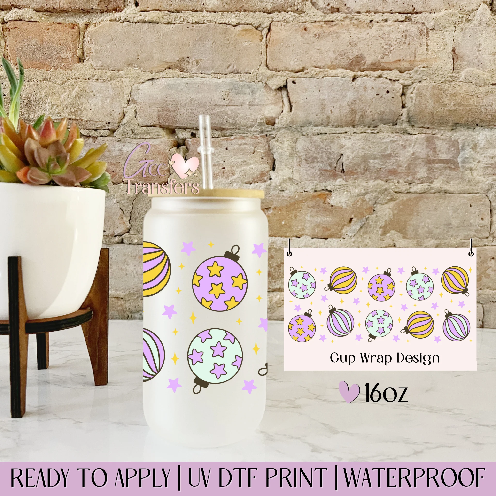 Christmas Bubbles Ornaments - 16oz cup