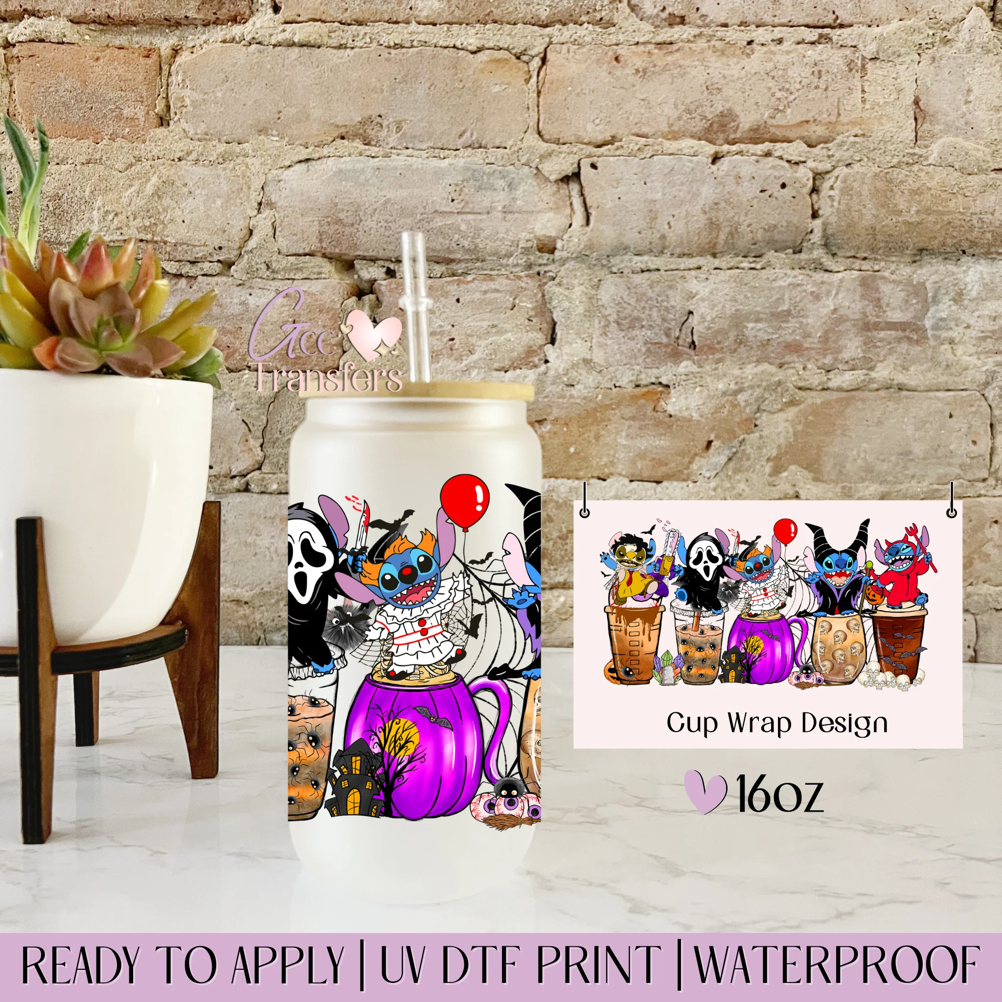 Cute Halloween Coffee Characters - 16oz cup