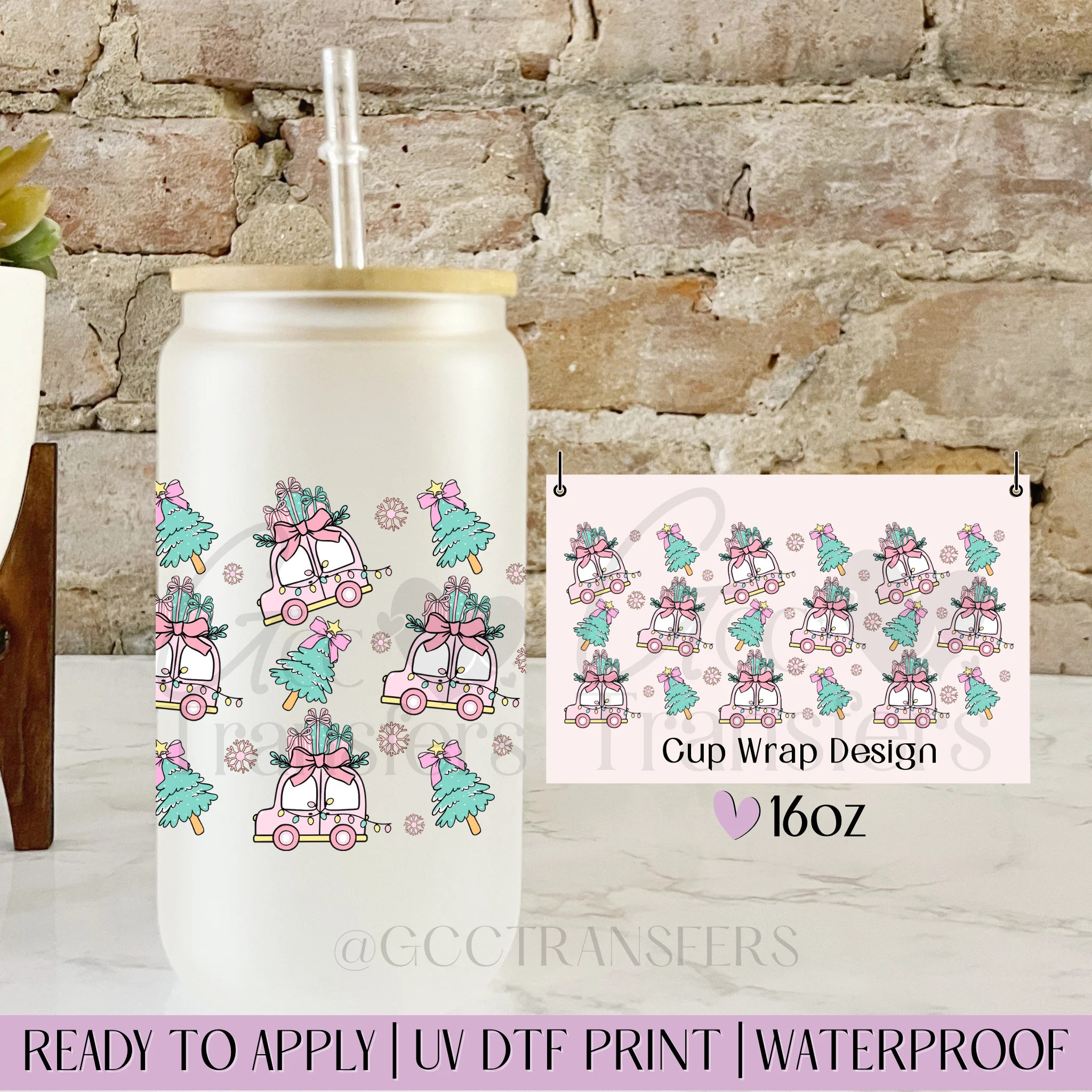 Xmas Car & Lights - 16oz cup