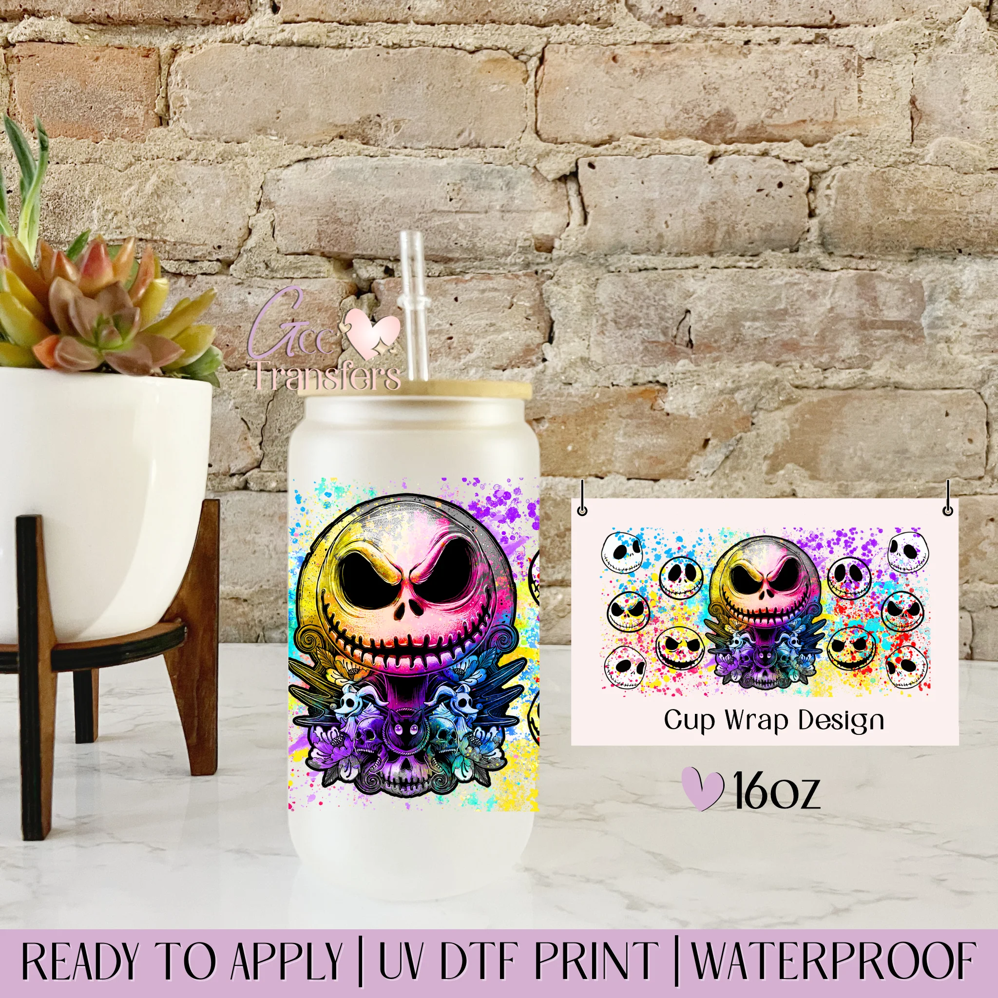 Spooky Faces Colorful Halloween - 16oz cup