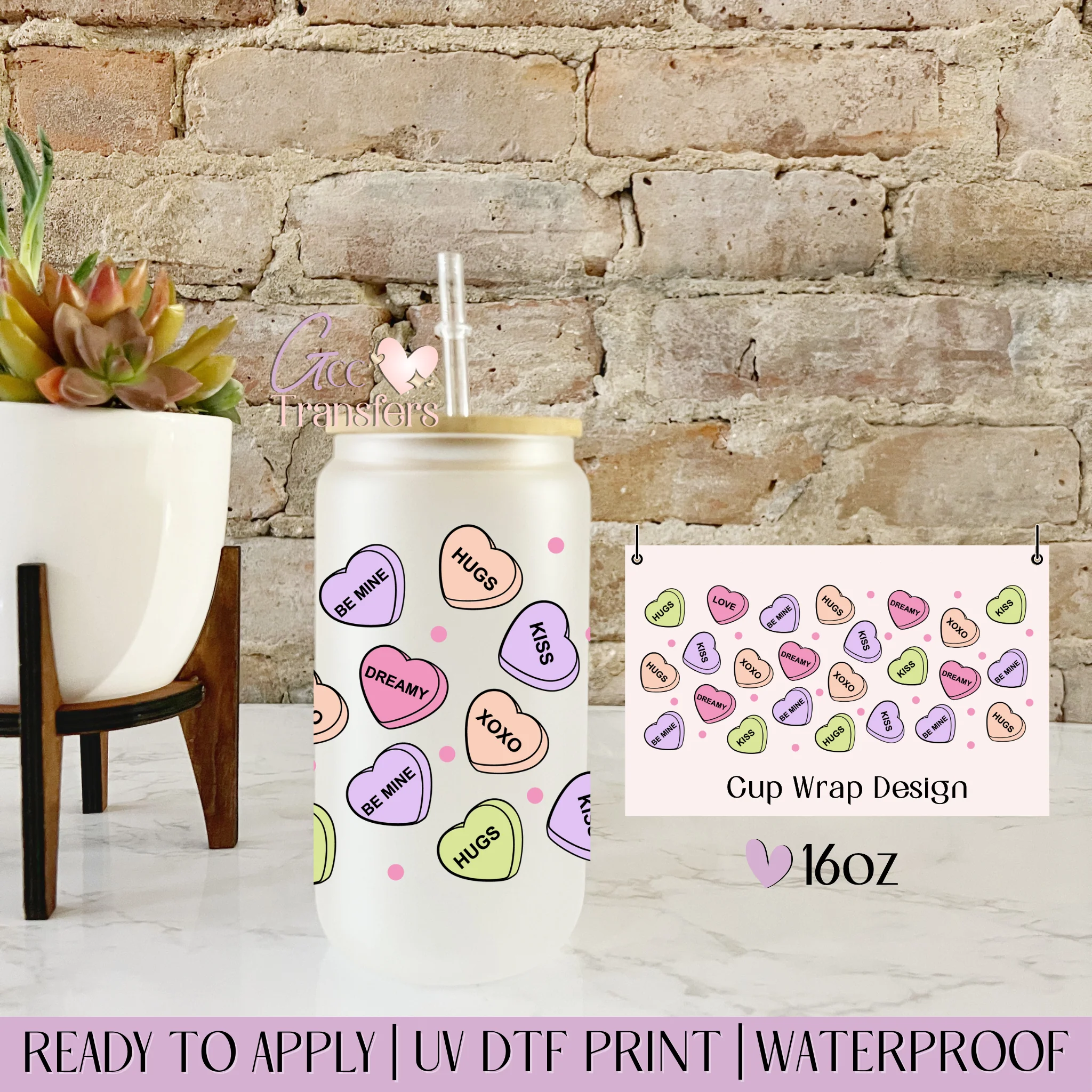 Colorful Love Hearts - 16oz cup