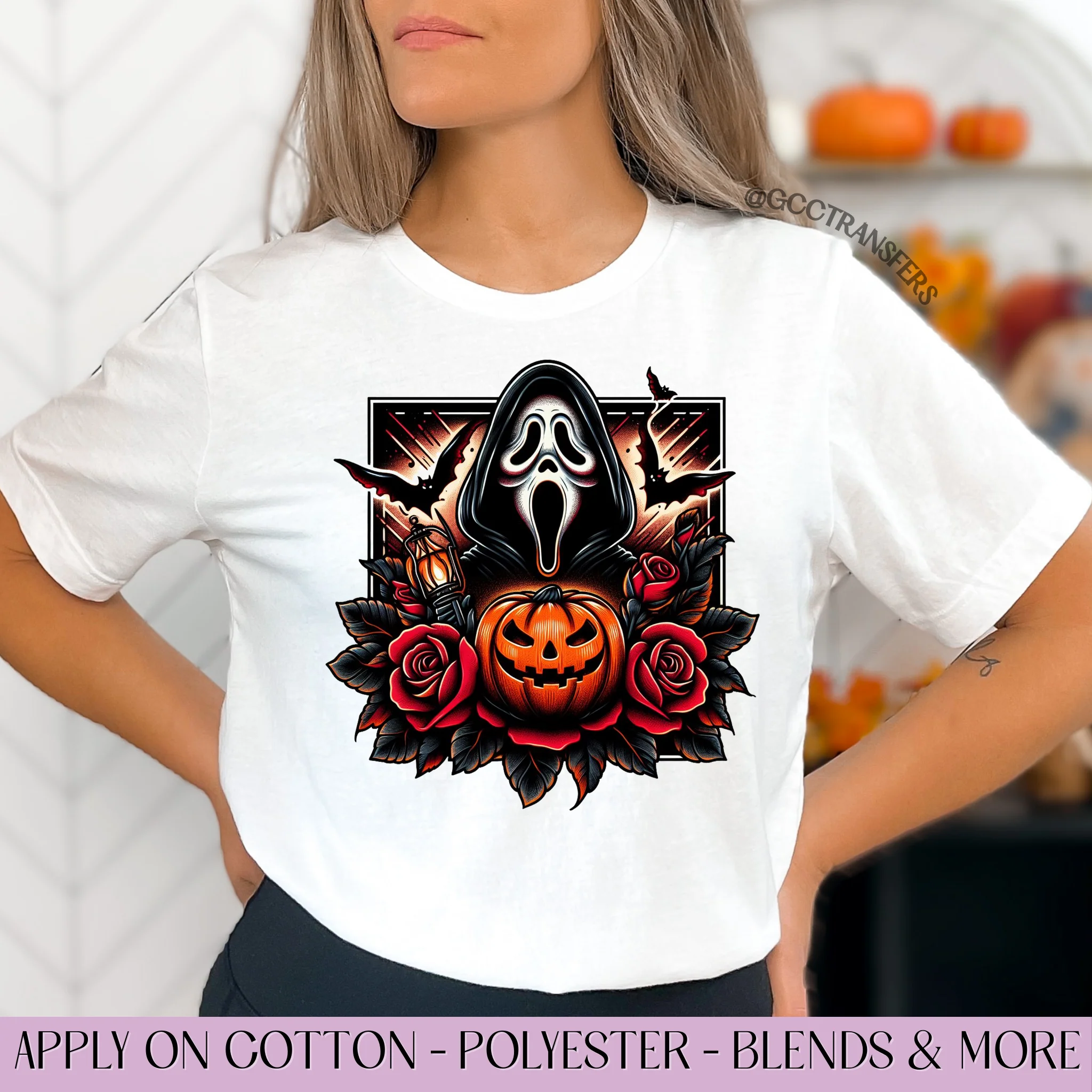 Ghost Pumpkin Roses - Graphic Apparel
