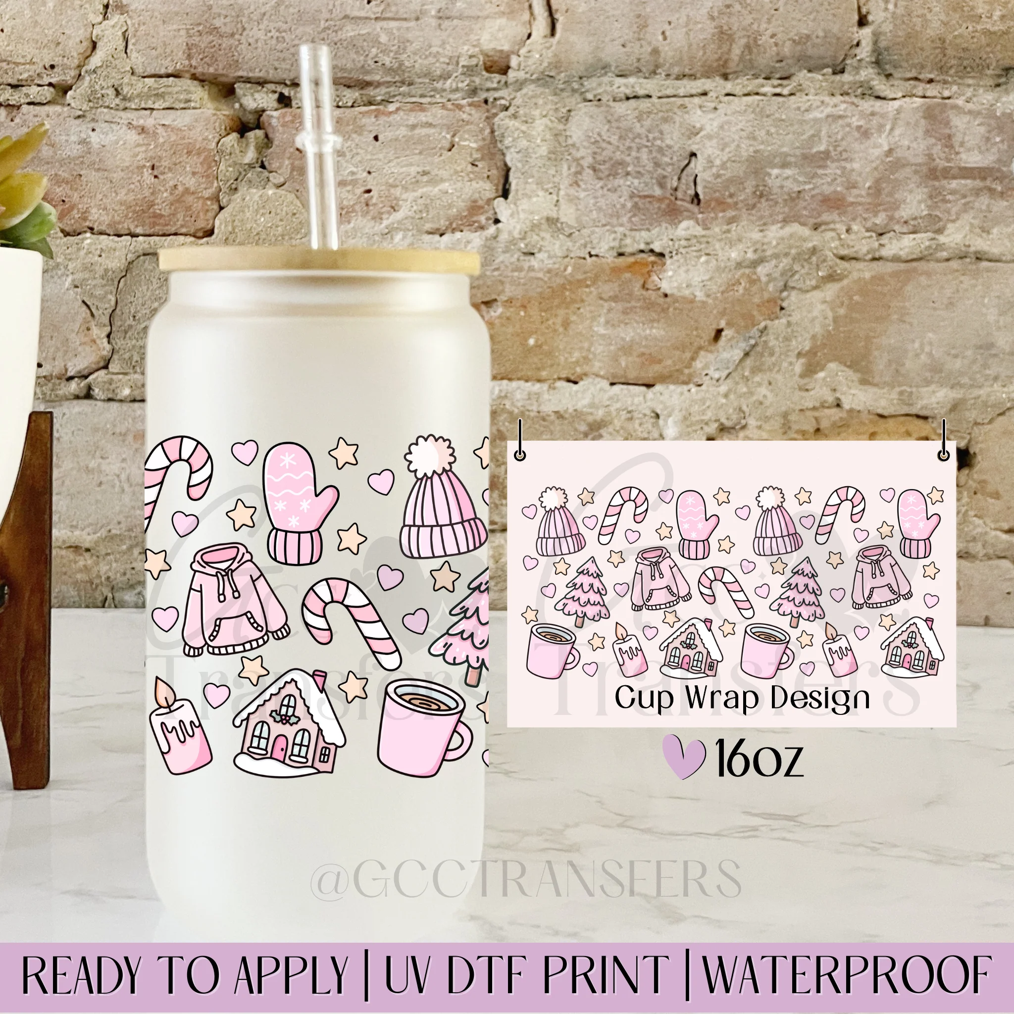 Cozy Pink Christmas - 16oz cup