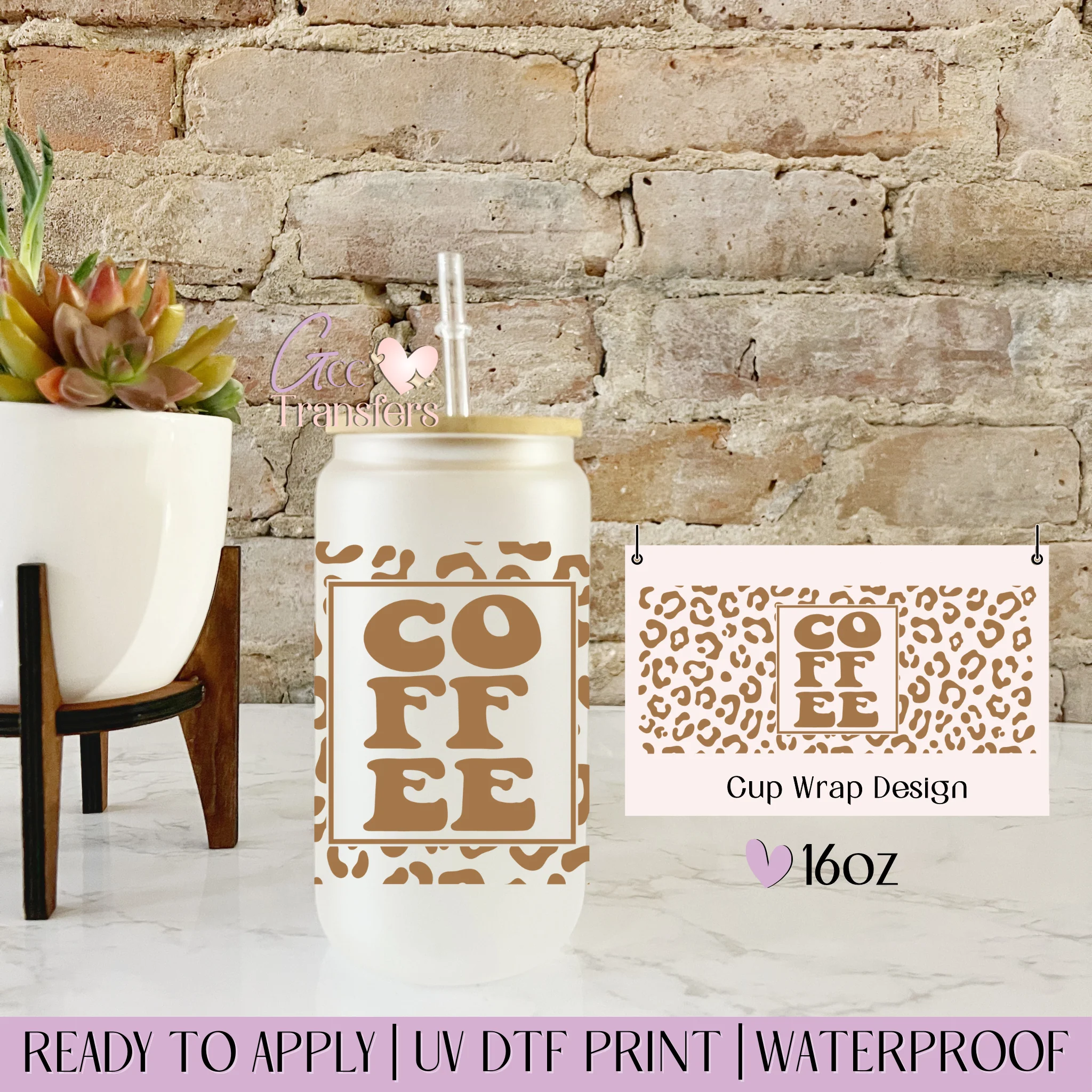 Coffee Cheetah Leopard - 16oz cup