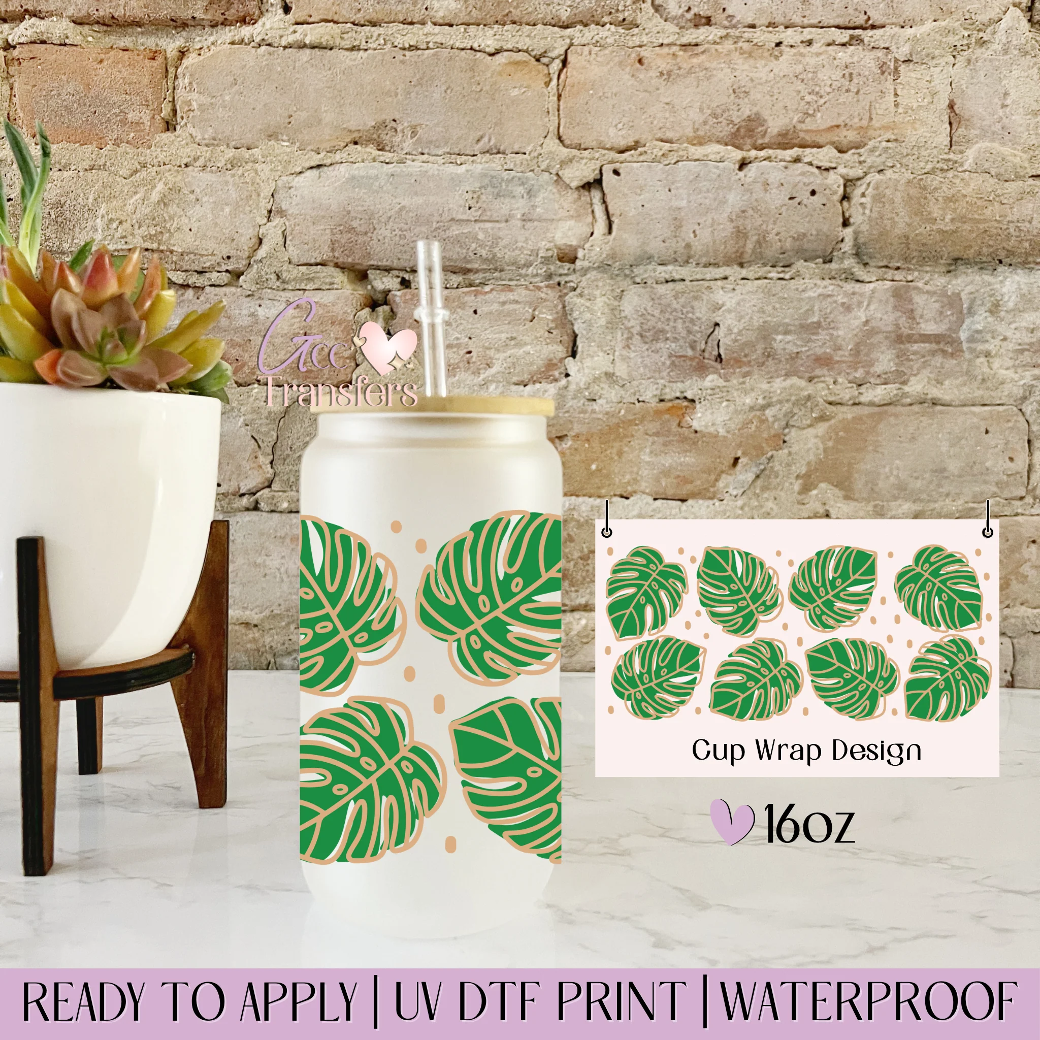 Monstera Leaf - 16oz cup