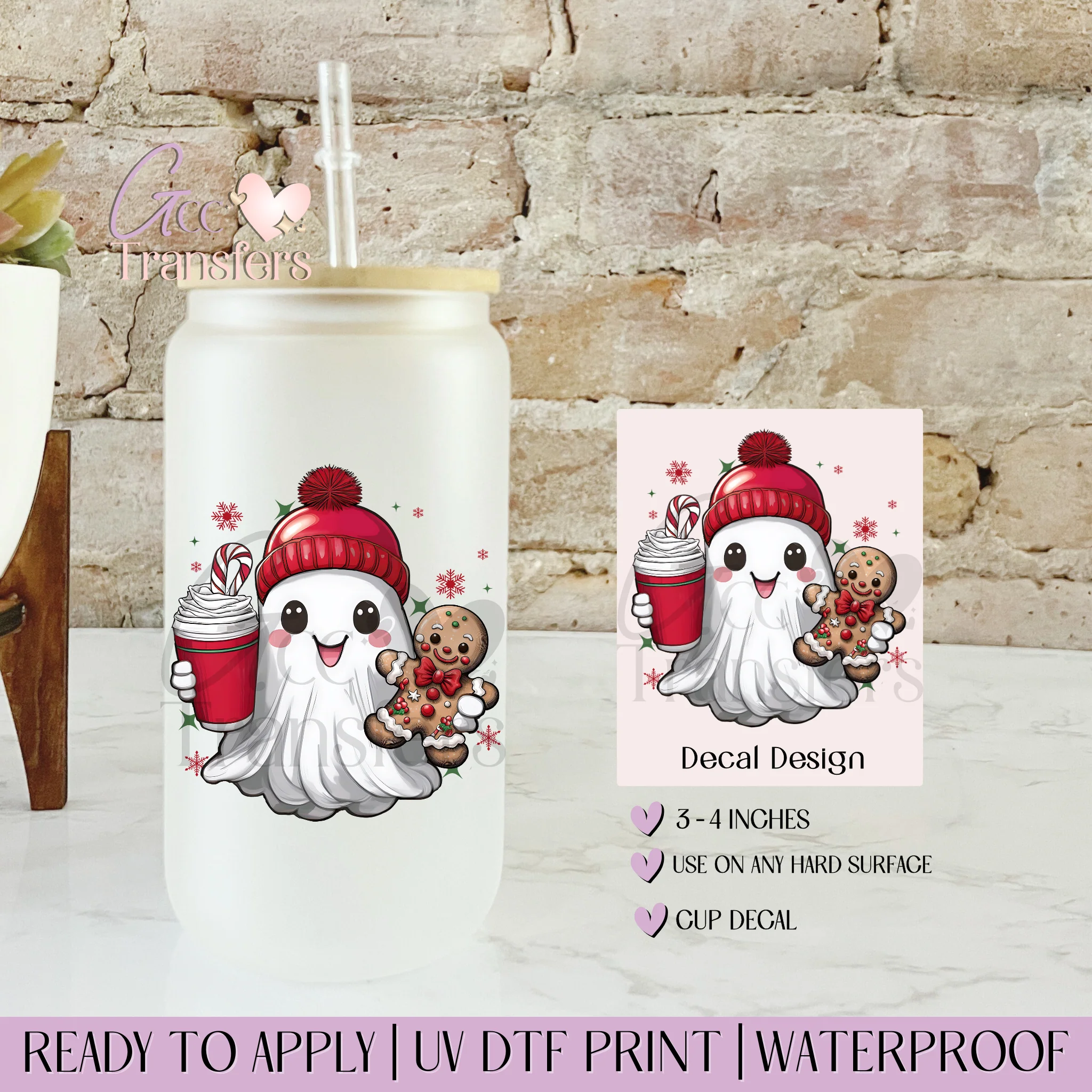 Red Cute Ghost Gingerbread - CUP