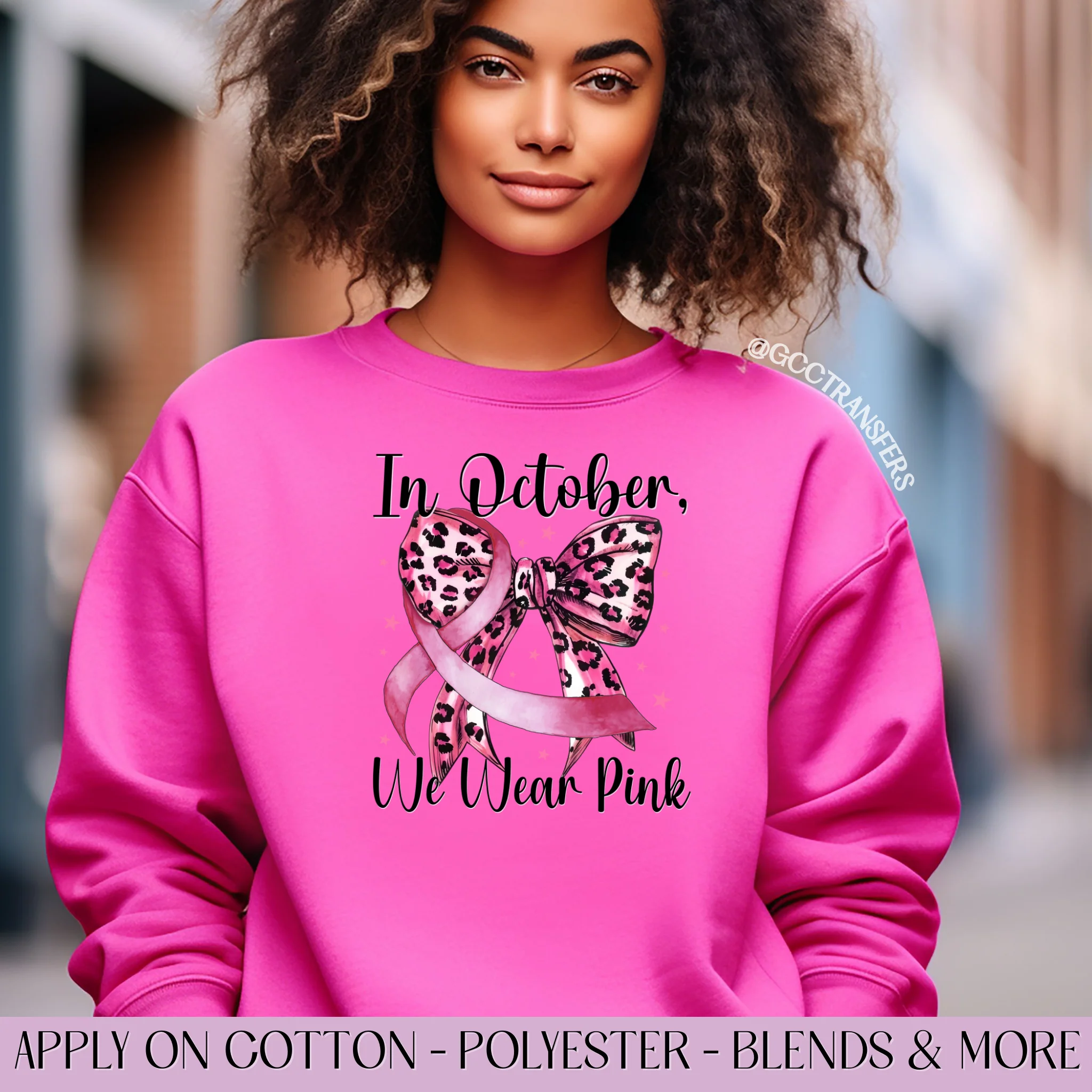 In October We Wear Pink Coquette Bow - Graphic Apparel