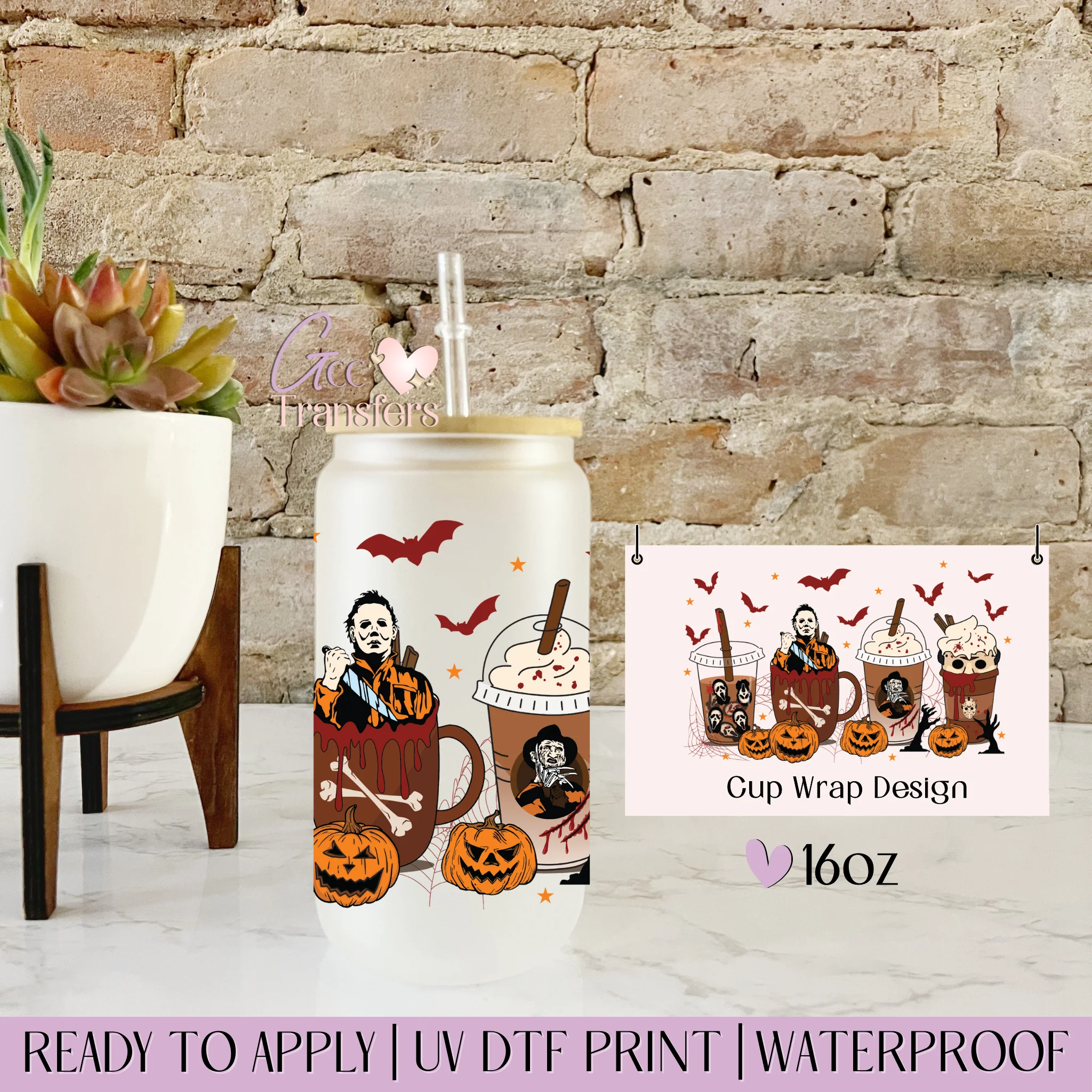 Halloween Characters Coffee  - 16oz cup