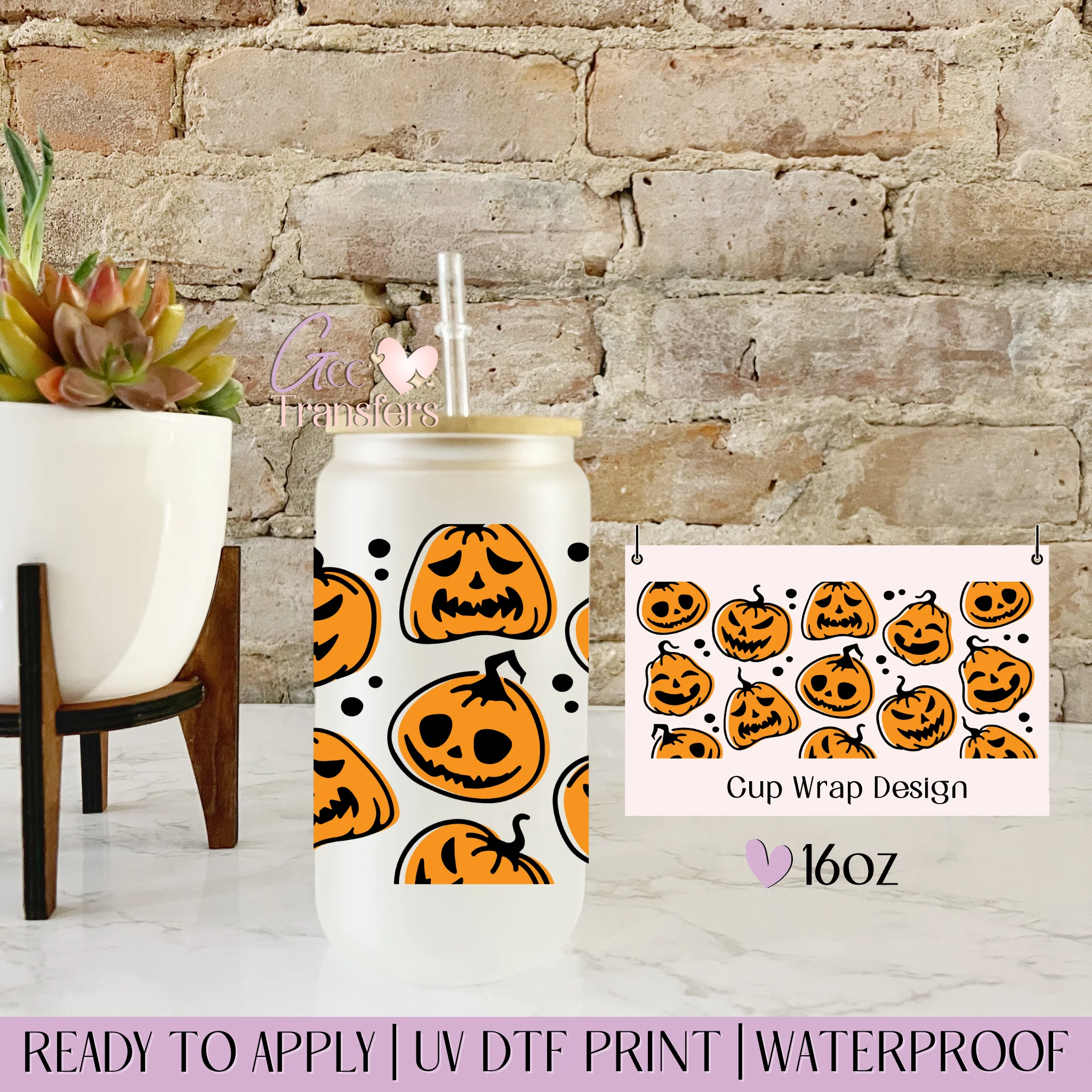 Horror Pumpkin Faces Halloween  - 16oz cup