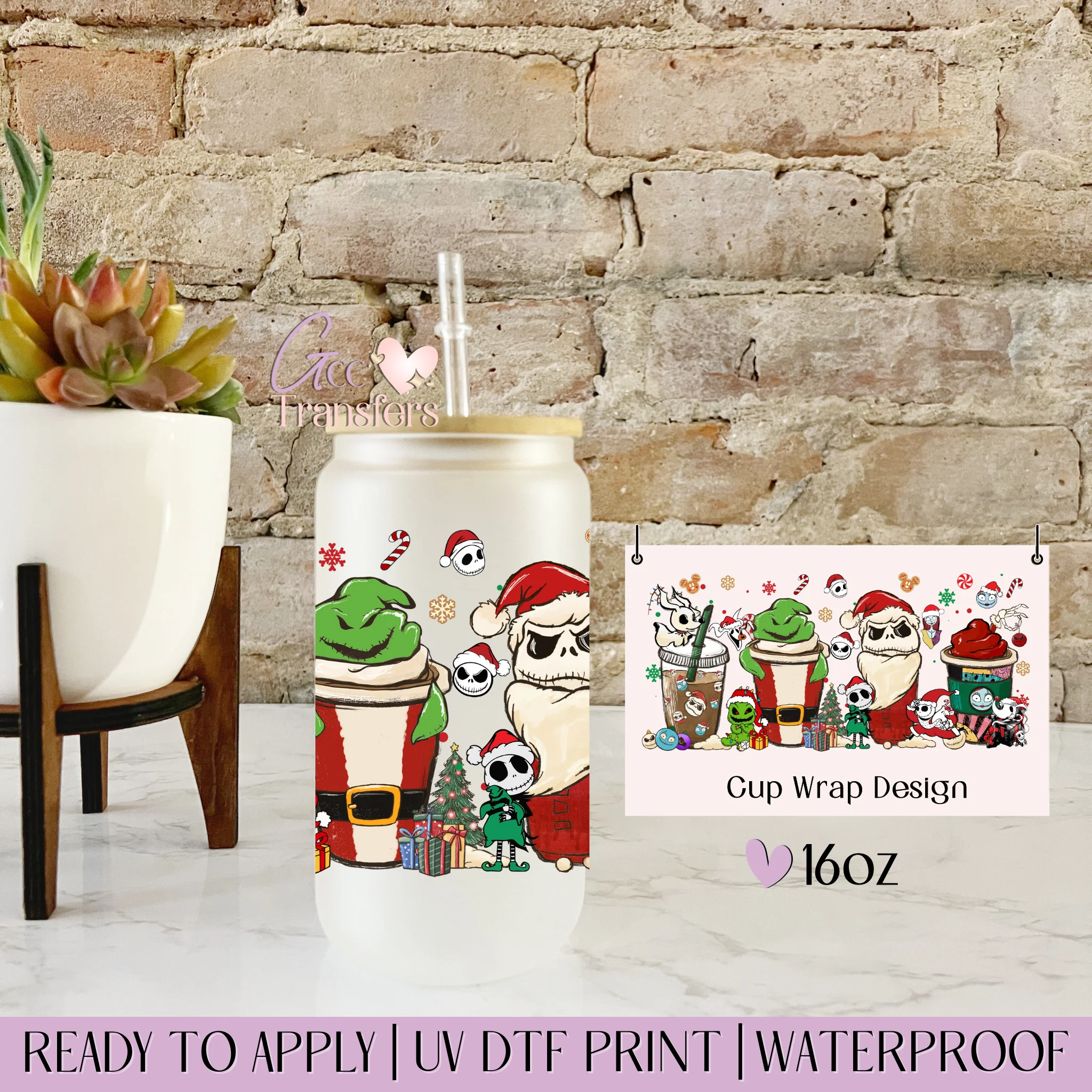 Christmas Whimsy & Bones Iced Coffee - 16oz cup