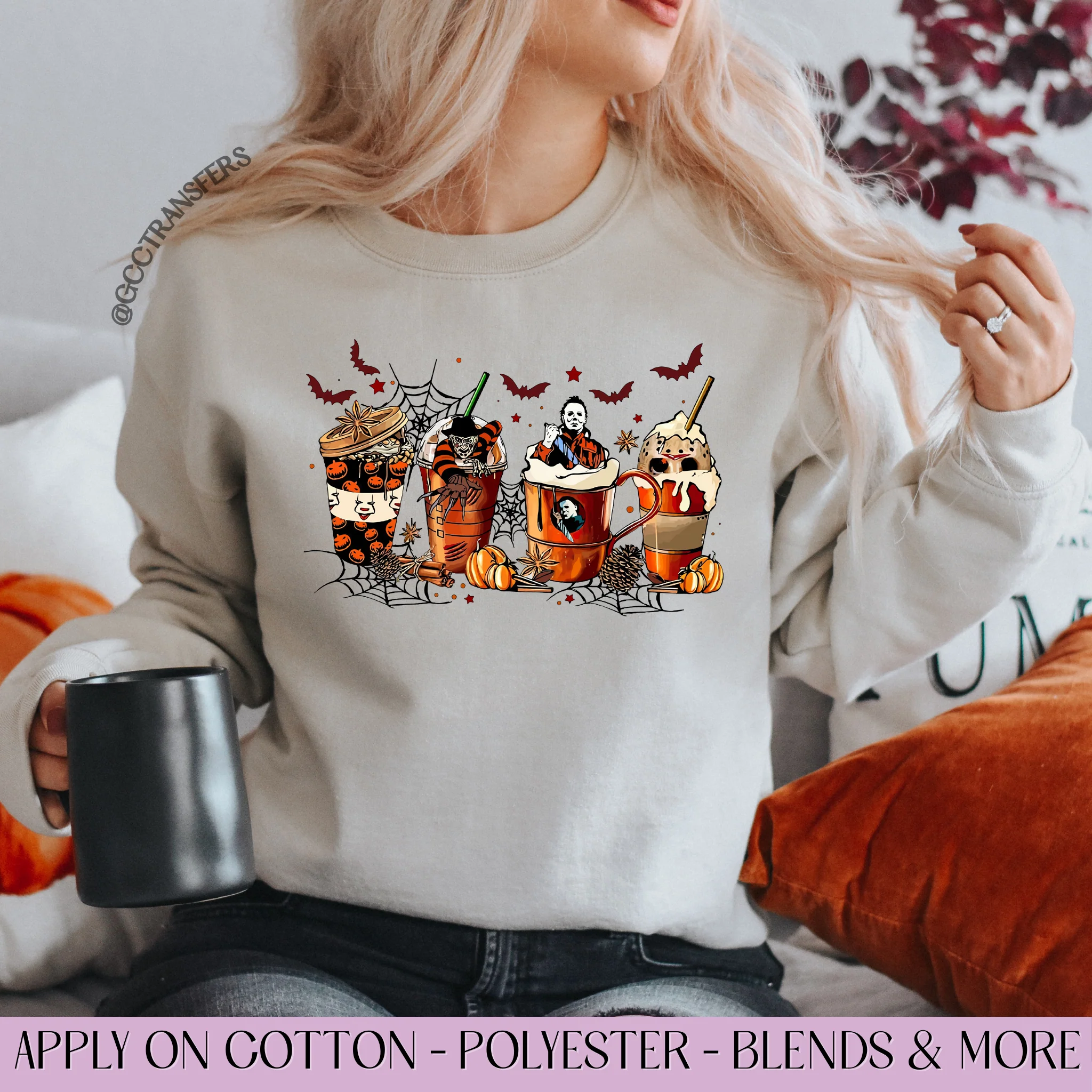 Pumpkin Spice Horror Characters Coffee  - Graphic Apparel