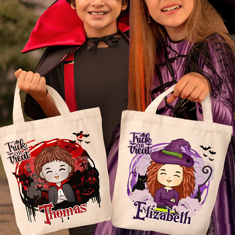 You're The Cutest Pumpkin In The Patch - Family Personalized Custom Tote Bag - Halloween Gift For Kid