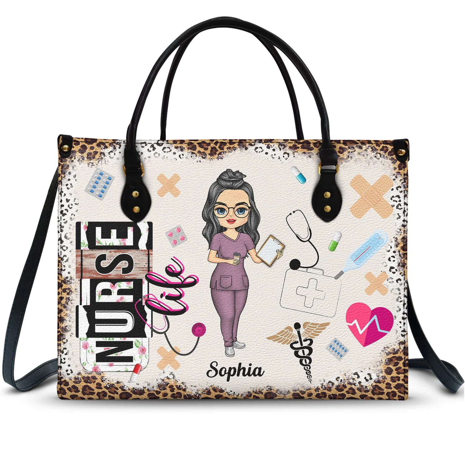 Nurse Life - Gift For Nurse - Personalized Leather Bag