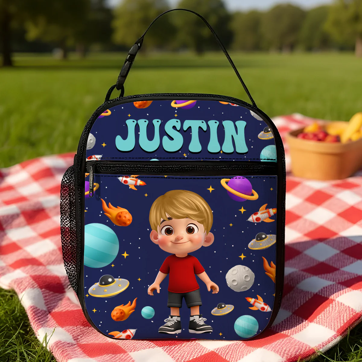 Cute Kid Dinosaurs Cars Astronaut Unicorn Mermaid Personalized Insulated Kid Lunch Bag, Back To School gift