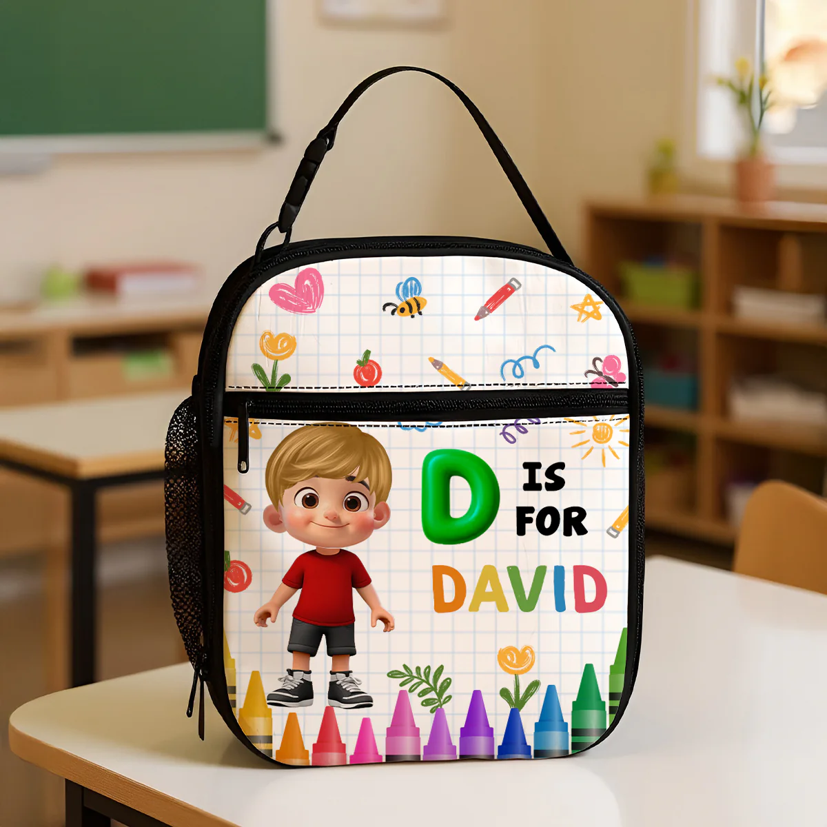 School Kid's Name Personalized Insulated Kid Lunch Bag, Back To School gift